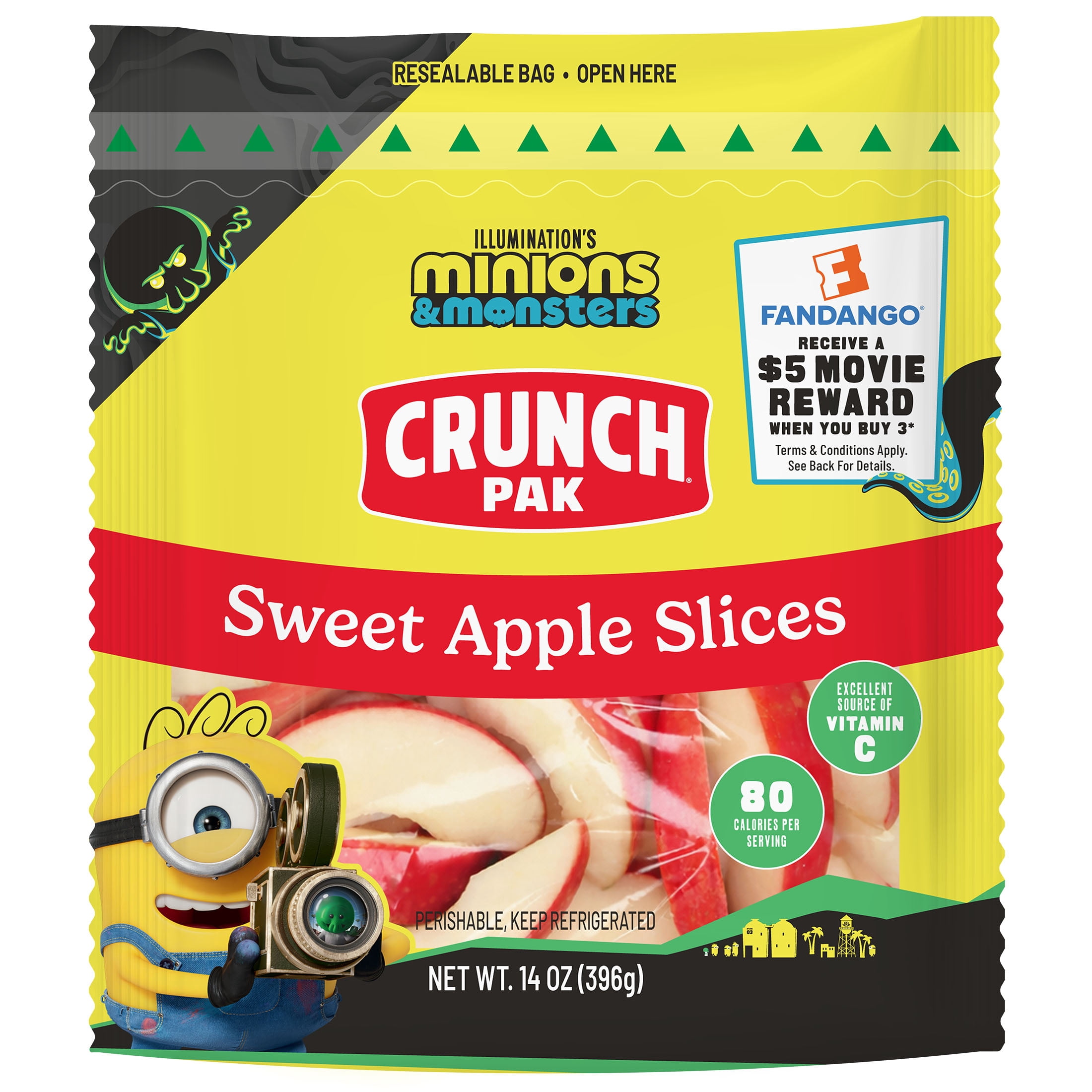 Crunch Pak Sweet Apple Slices Featuring Minions And Monsters, 14oz Resealable Bag