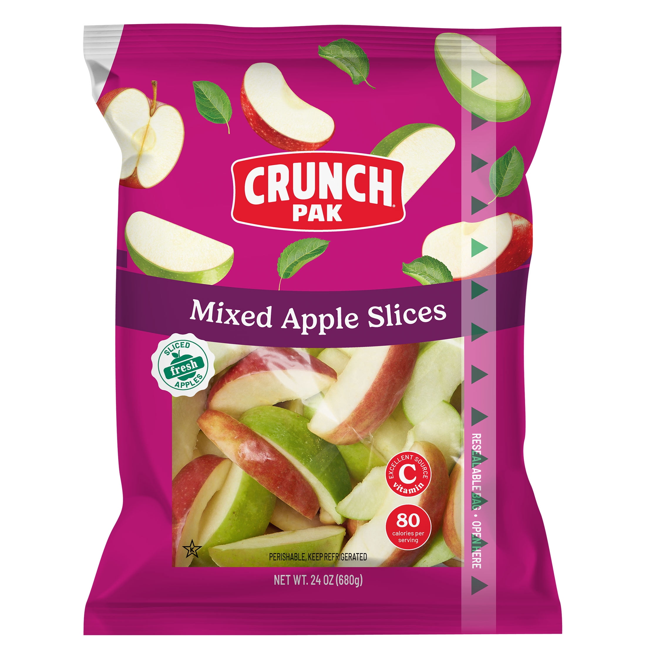 Crunch Pak Fresh Mixed Sweet & Tart Apple Slices, 24 oz Resealable Bag