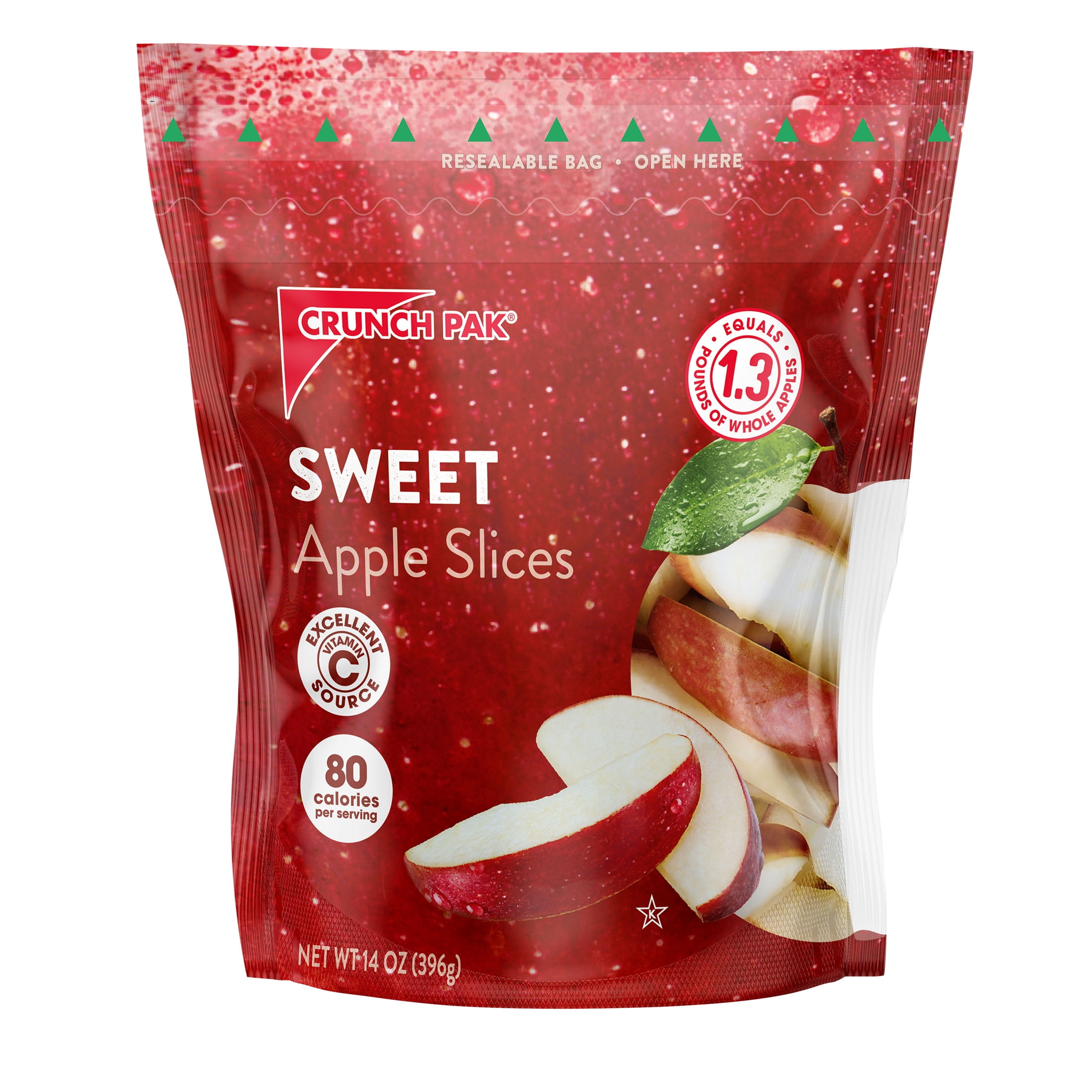Crunch Pak Fresh Sweet Apple Slices, Family Size, 14 oz Resealable Bag