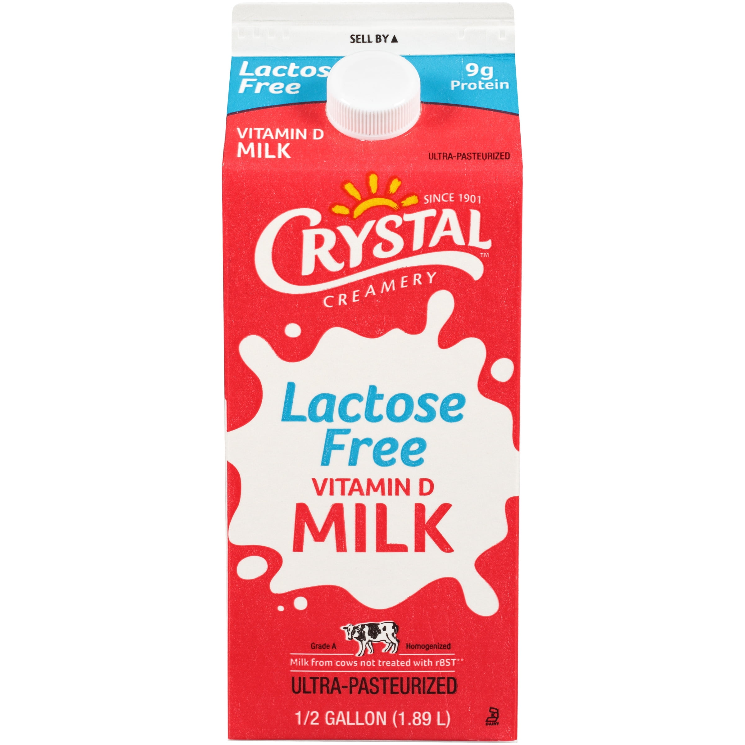 Crystal Creamery Lactose Free Vitamin D Milk - 0.5 Gallon