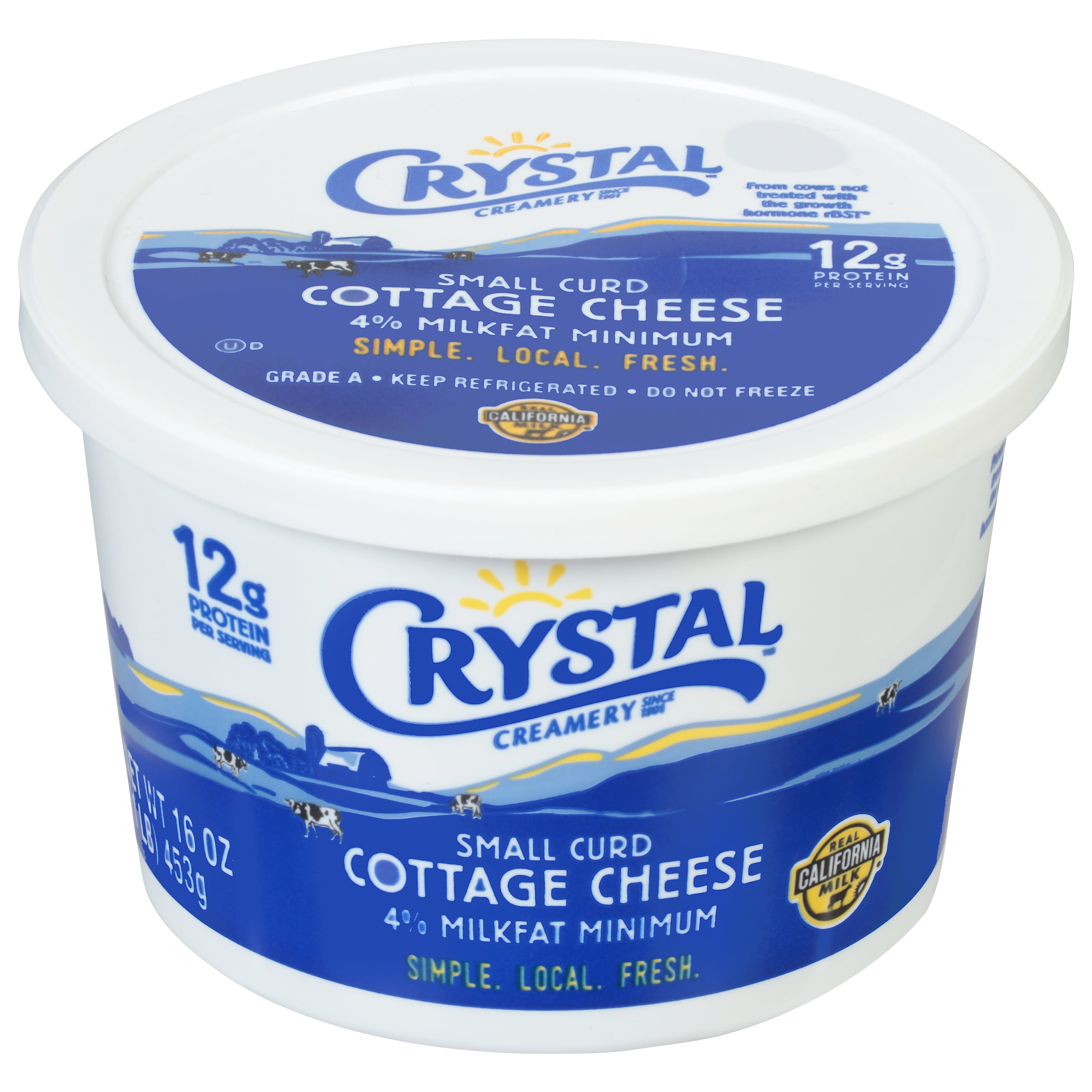 Crystal Creamery Small Curd Cottage Cheese 4% Milkfat 16 oz