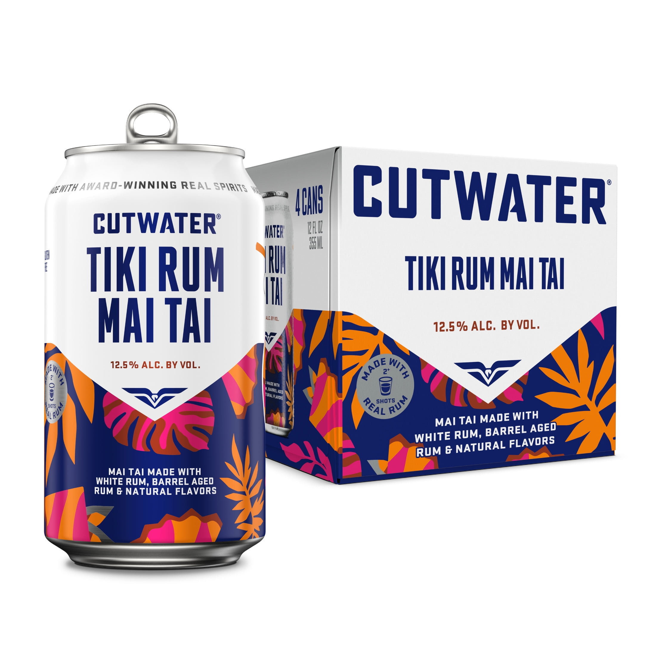 Cutwater Spirits Tiki Rum Mai Tai, 4 pack 12 fl. oz. Aluminum Cans, 12.5% ABV