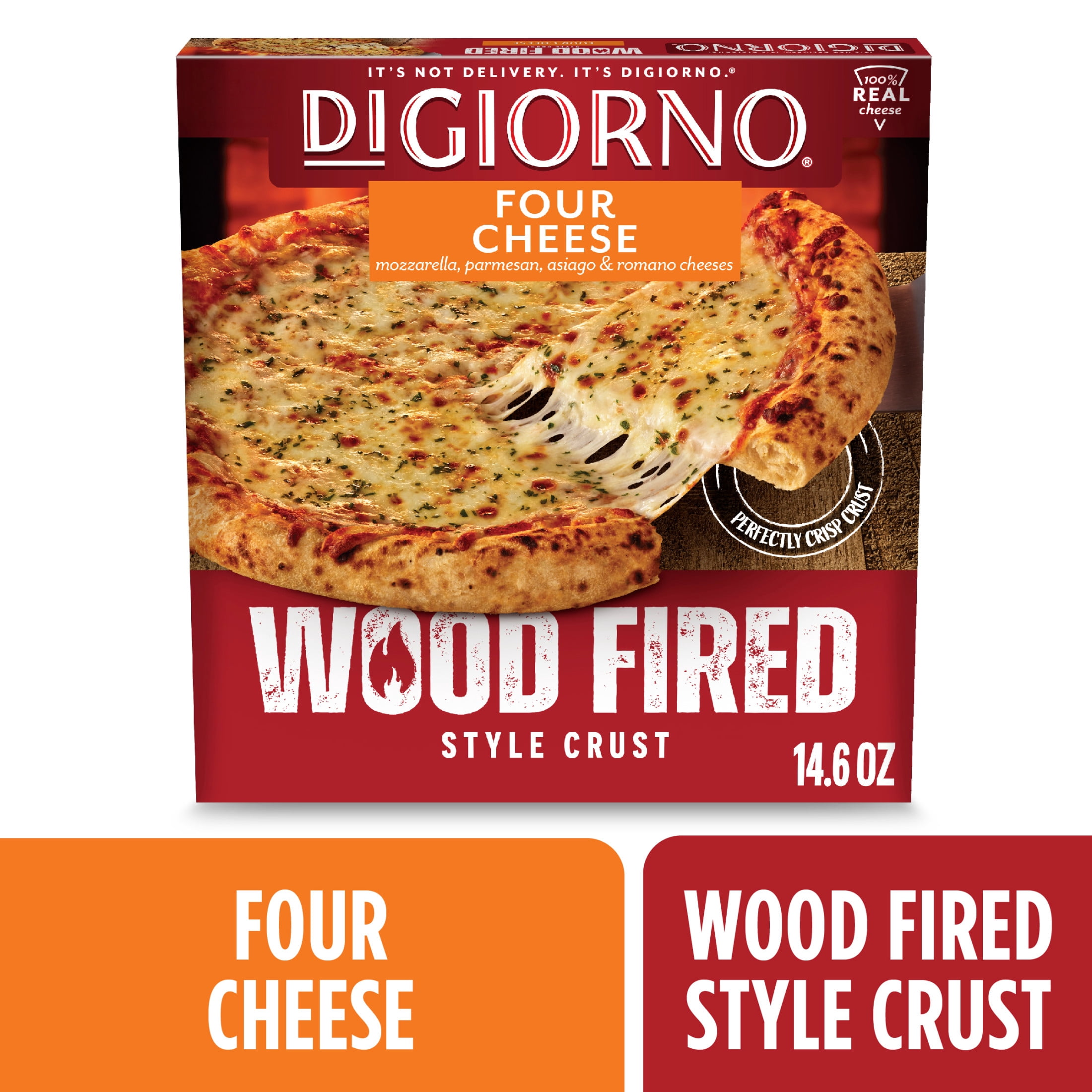 DiGiorno Frozen Pizza Wood Fired Style Crust Four Cheese Pizza, 14.6 oz