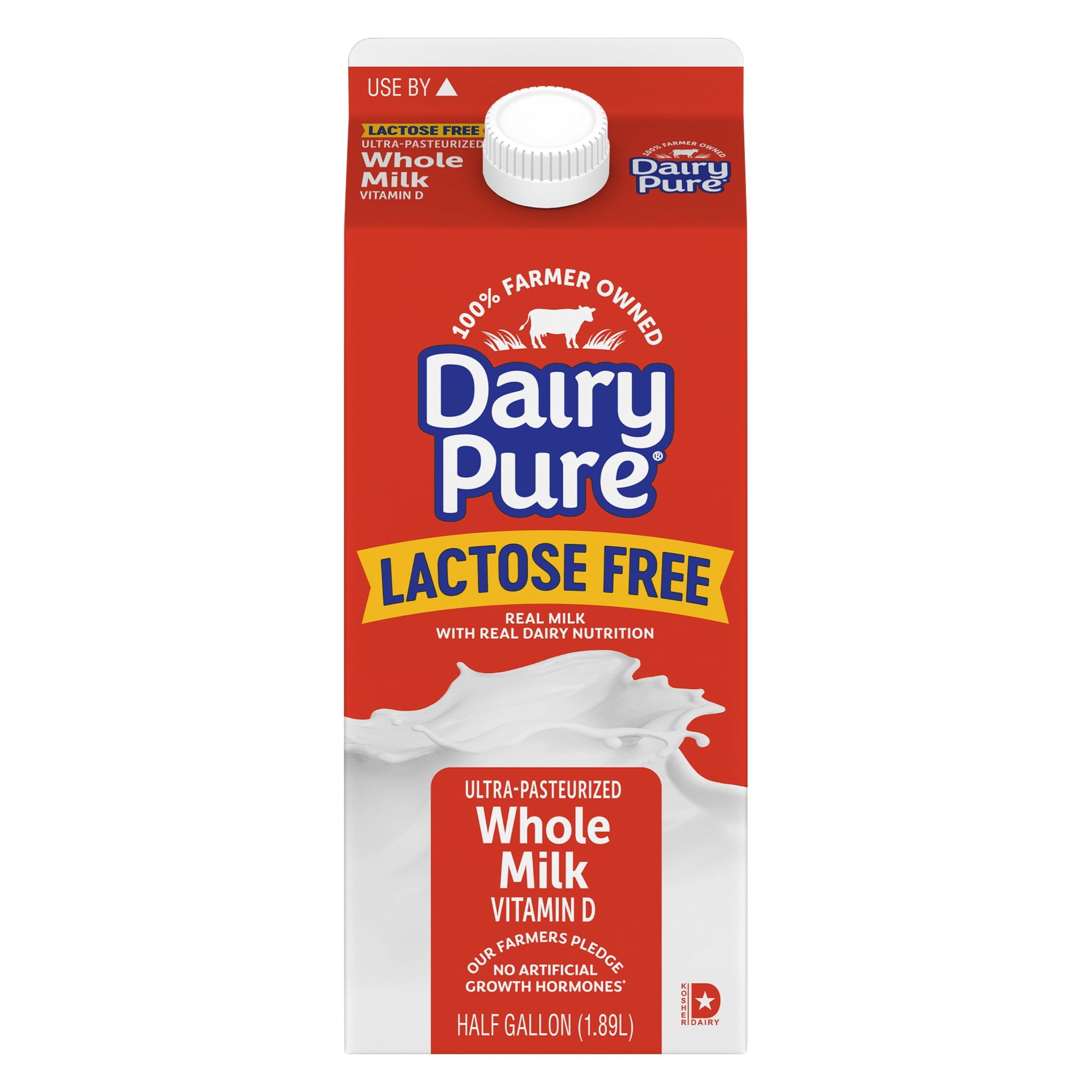 DairyPure Lactose Free Whole Milk, Vitamin D Milk Carton - Half Gallon