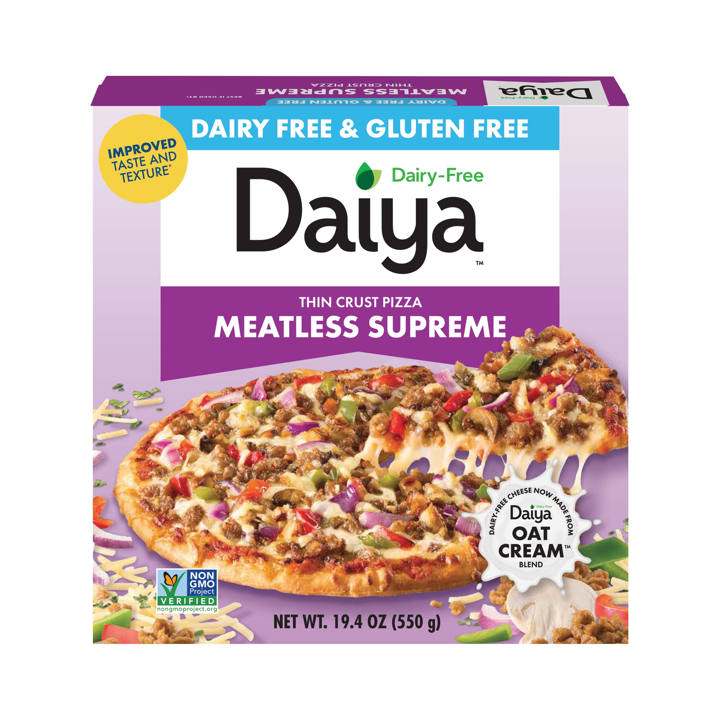 Daiya Dairy Free Gluten Free Meatless Supreme Pizza, Vegan, 19.4 oz (Frozen)
