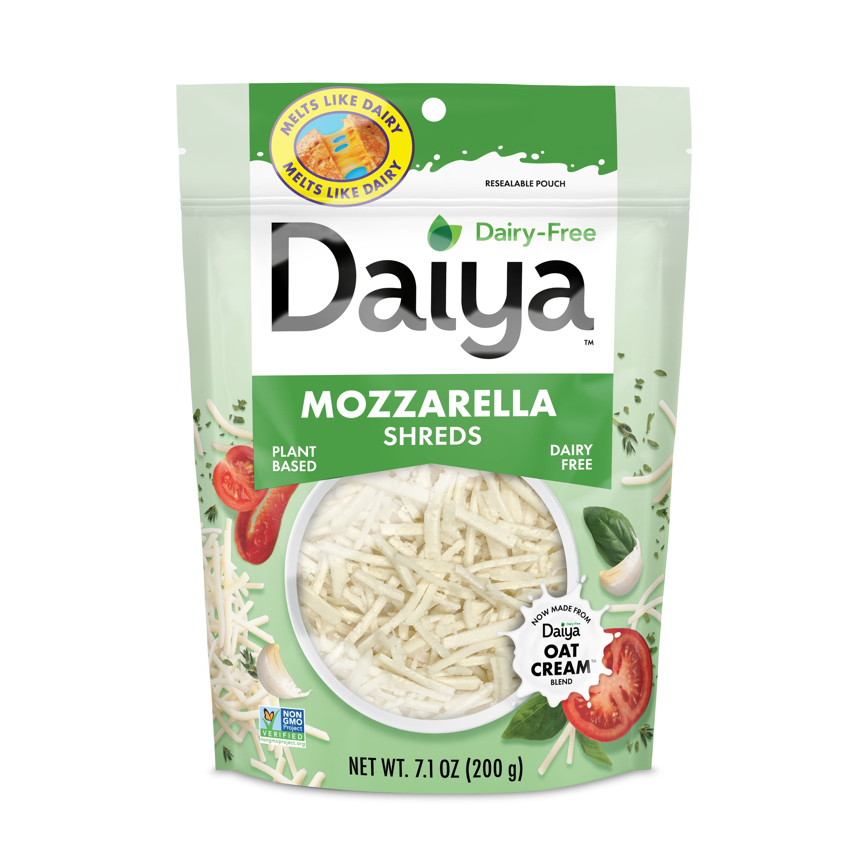 Daiya Dairy Free Mozzarella Cheese Shreds, Vegan, 7.1 oz (Refrigerated)