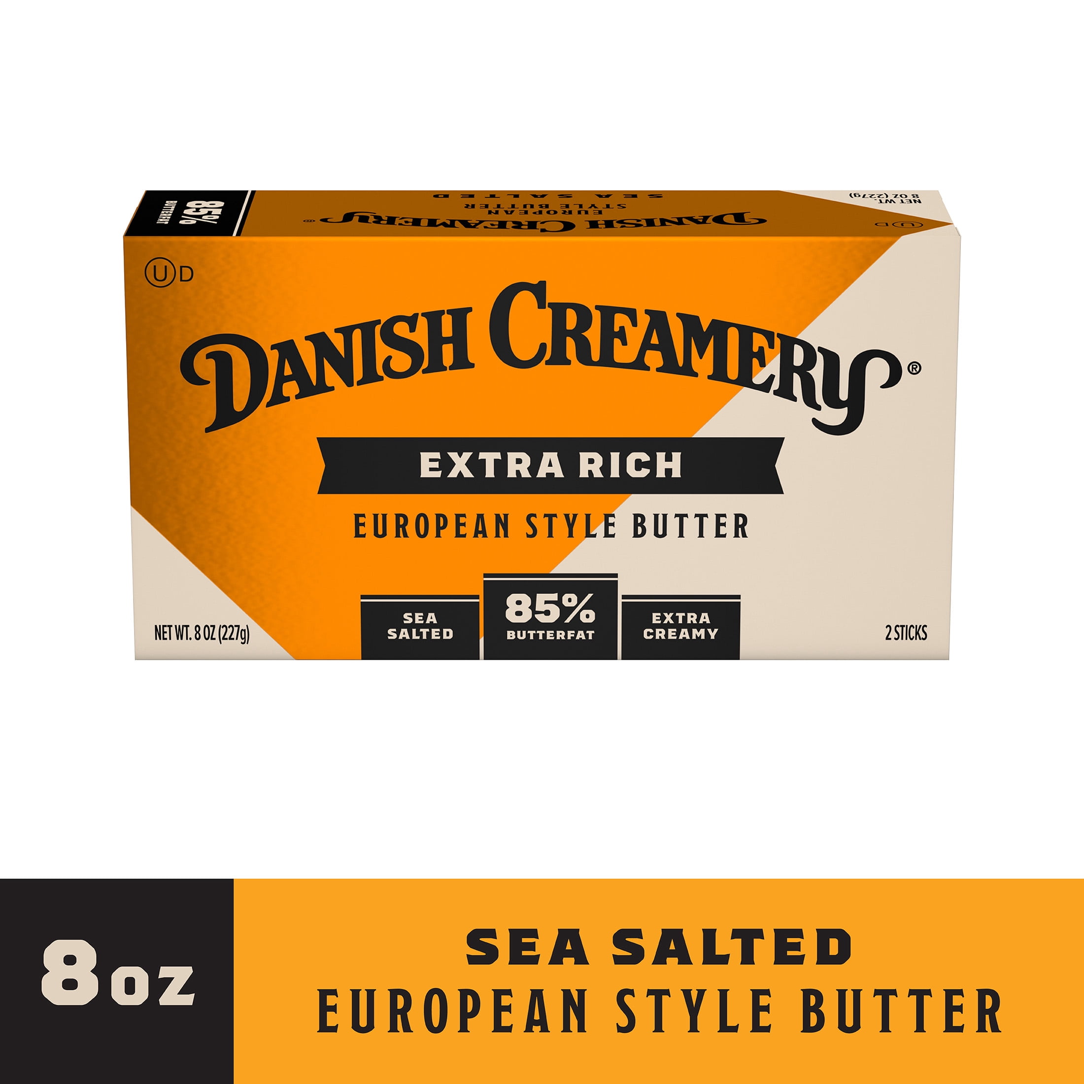 Danish Creamery European Style Sea Salt Butter, 8 oz, 2 Sticks