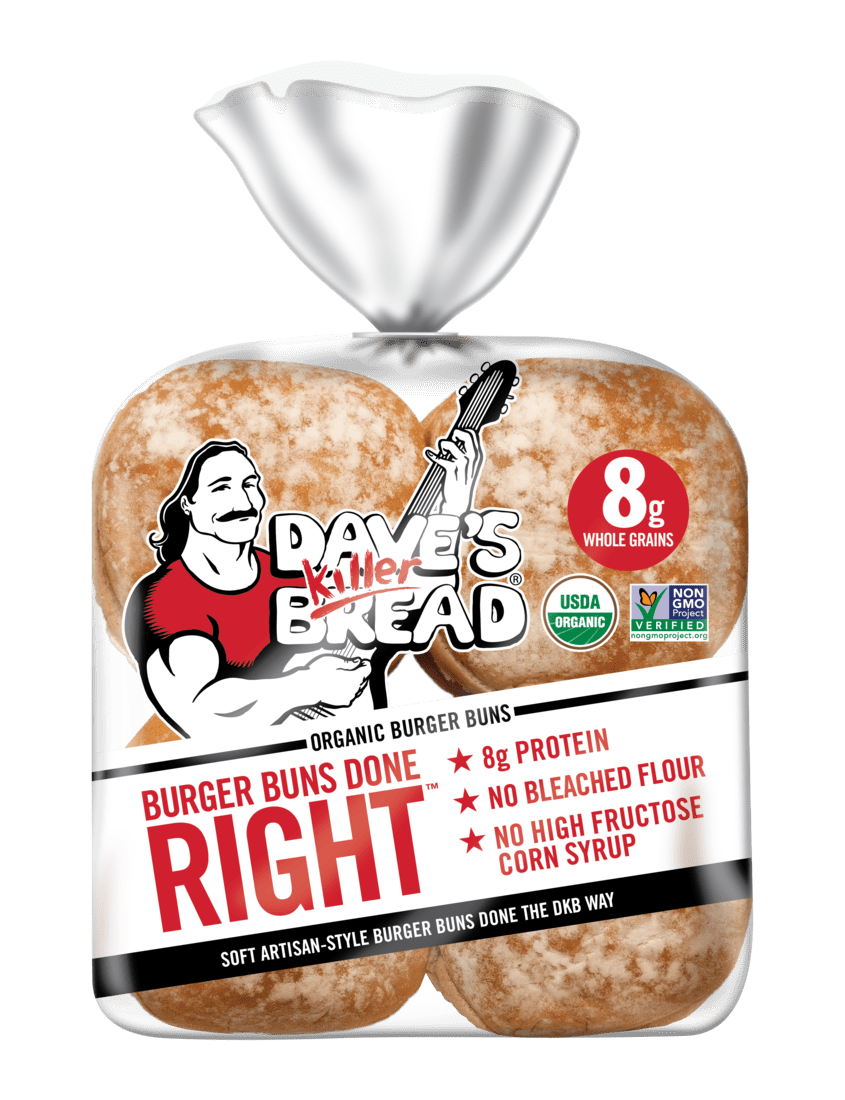 Dave's Killer Bread Burger Buns Done Right, Organic Hamburger Buns, 8 Ct, 17.6 oz, Shelf-Stable