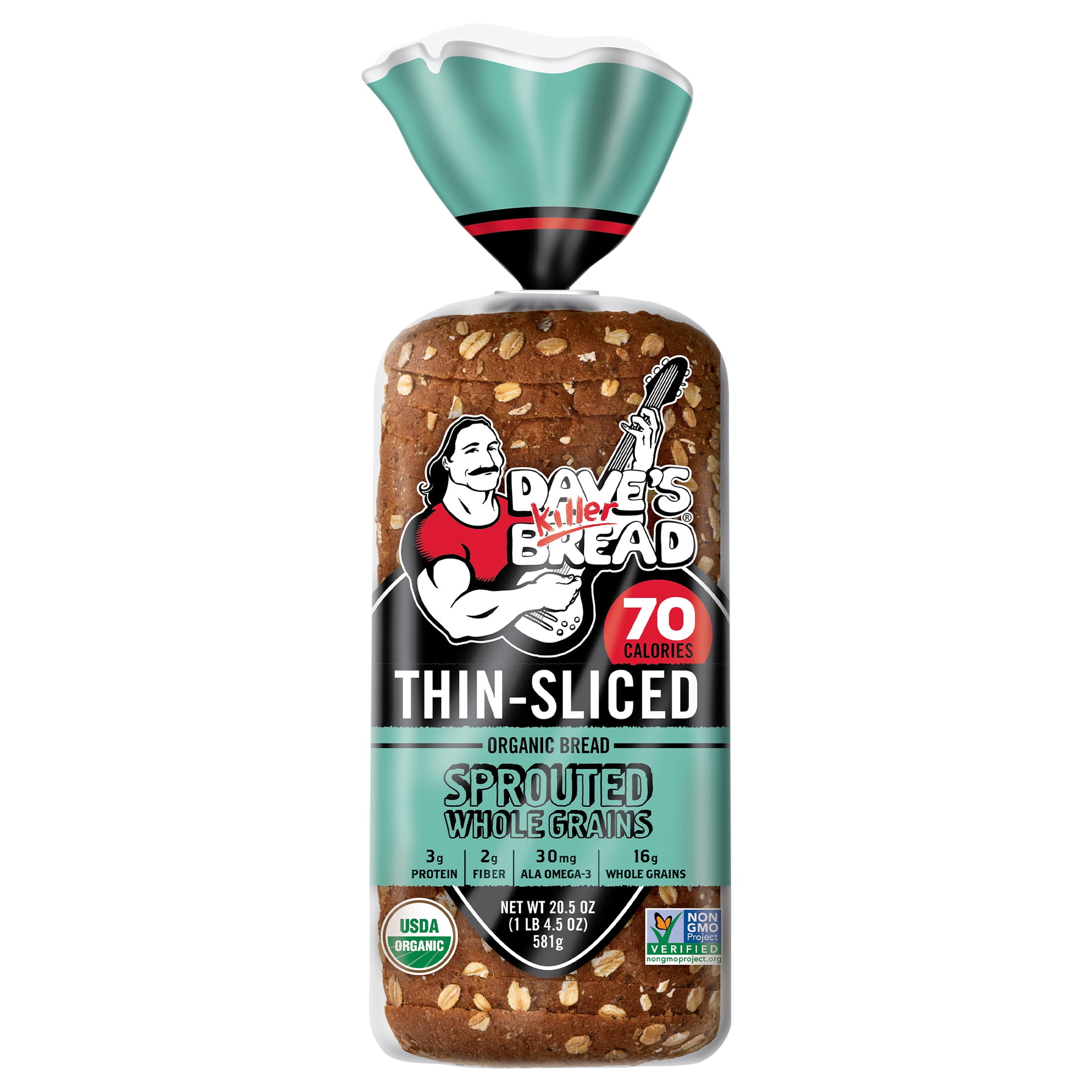 Dave's Killer Bread Sprouted Whole Grains Thin-Sliced, Whole Grain Organic Bread, 20.5 oz Loaf