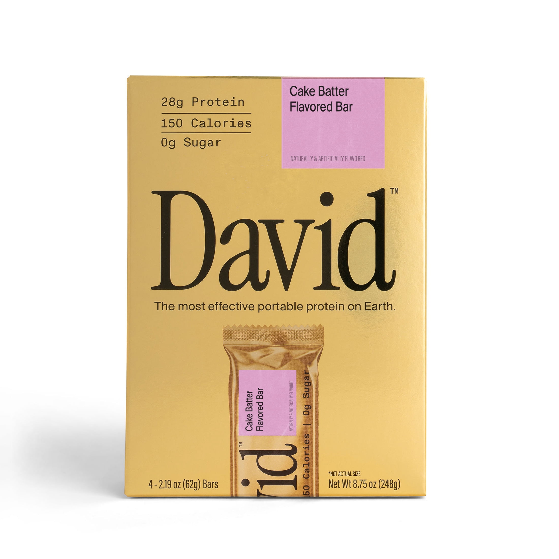 David High Protein Bars, Cake Batter, 28g Protein (4 Count)