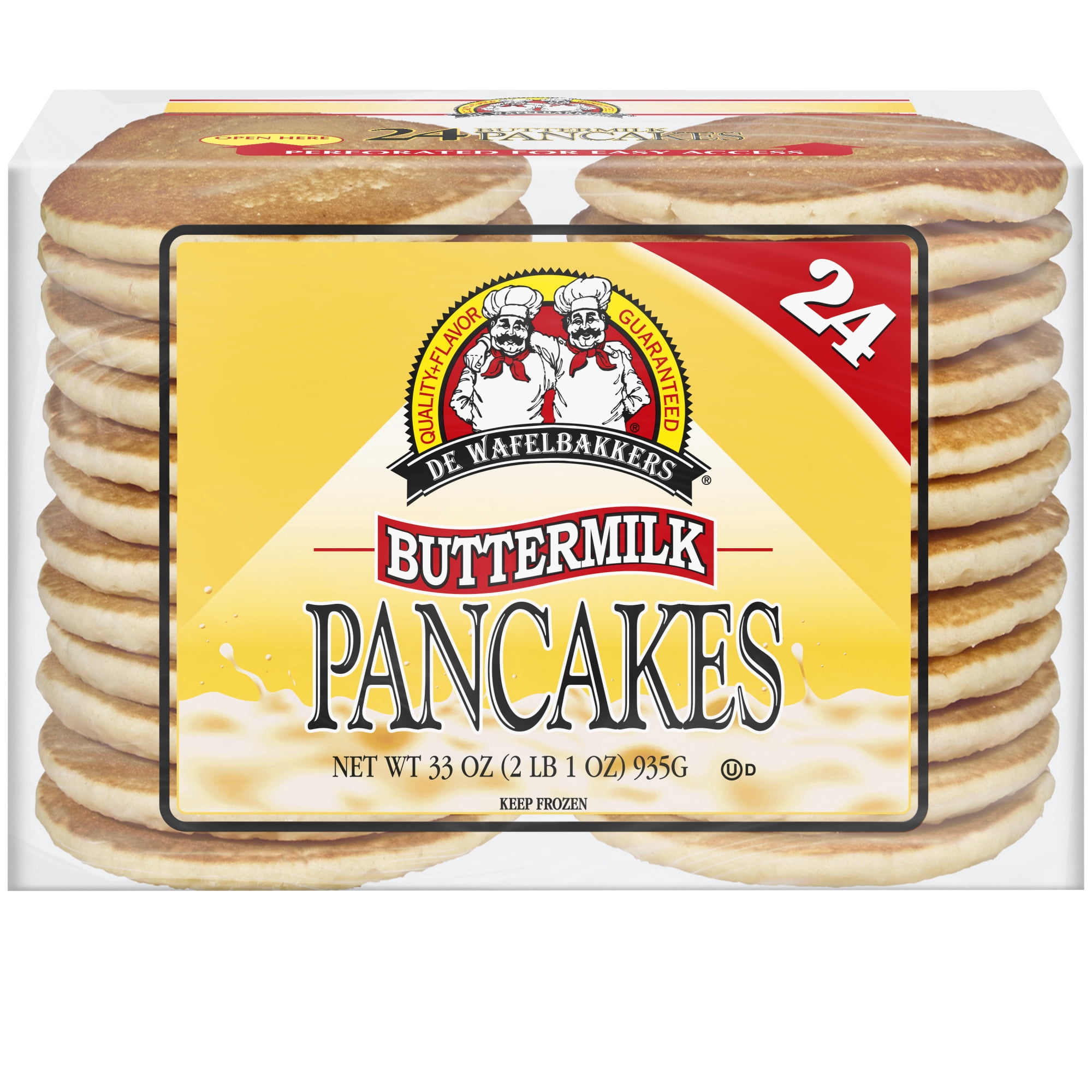 De Wafelbakkers Frozen Buttermilk Pancakes, 24 Count Pack