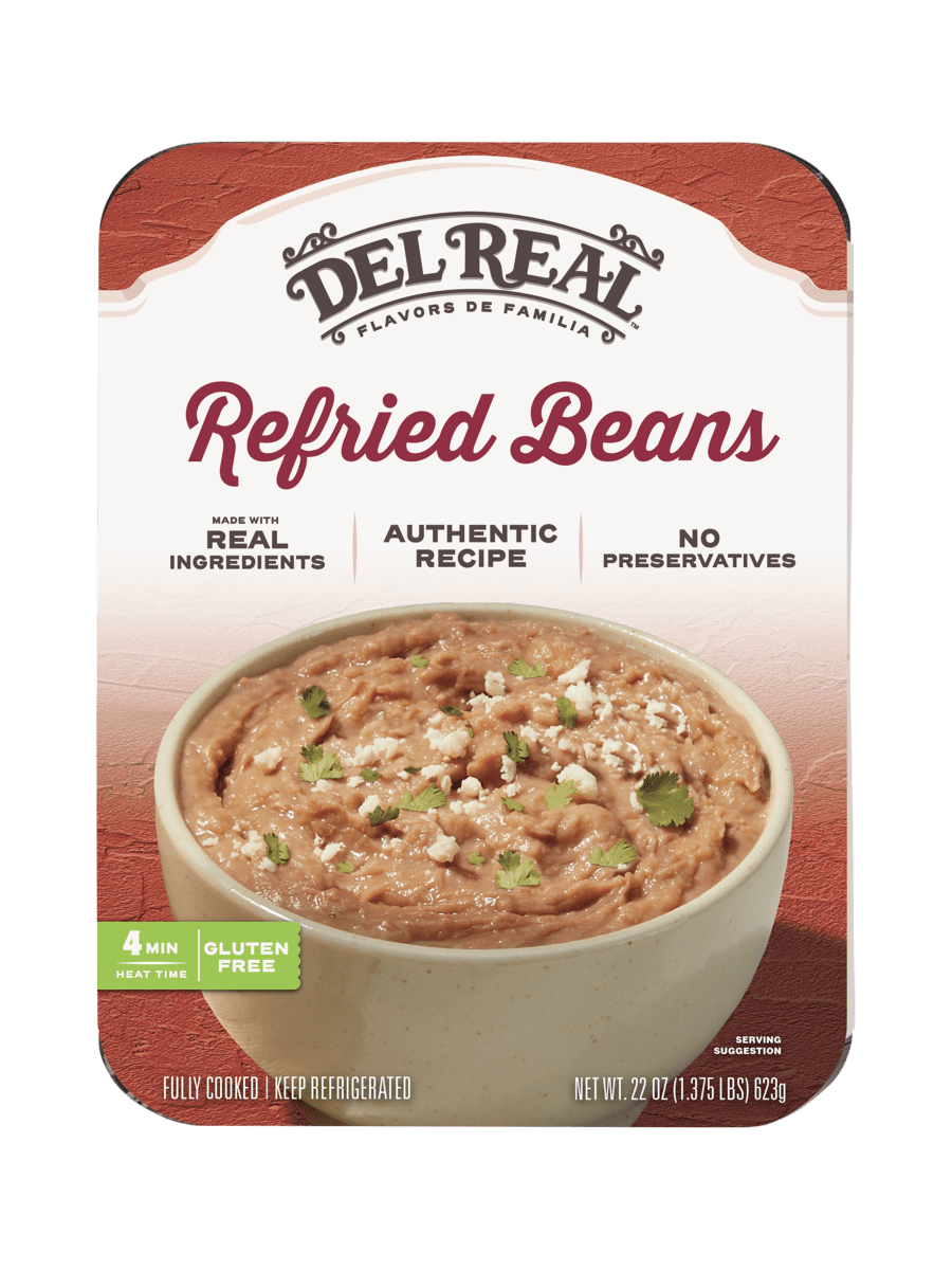 Del Real Foods Refried Beans, Fully Cooked & Ready to Eat Meal, 22 oz