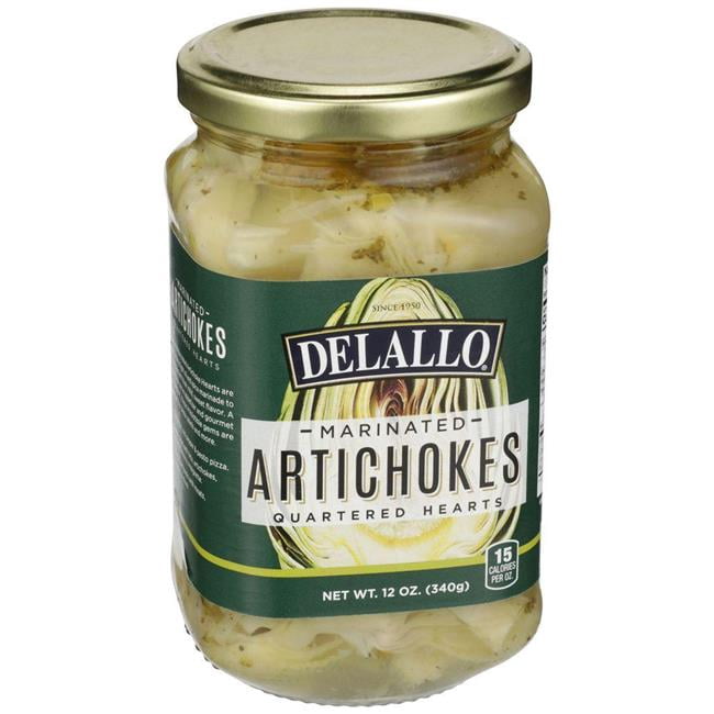 DeLallo Marinated Artichoke Hearts, 12 oz Jar, Kosher, Non-GMO, Gluten-Free, Vegan