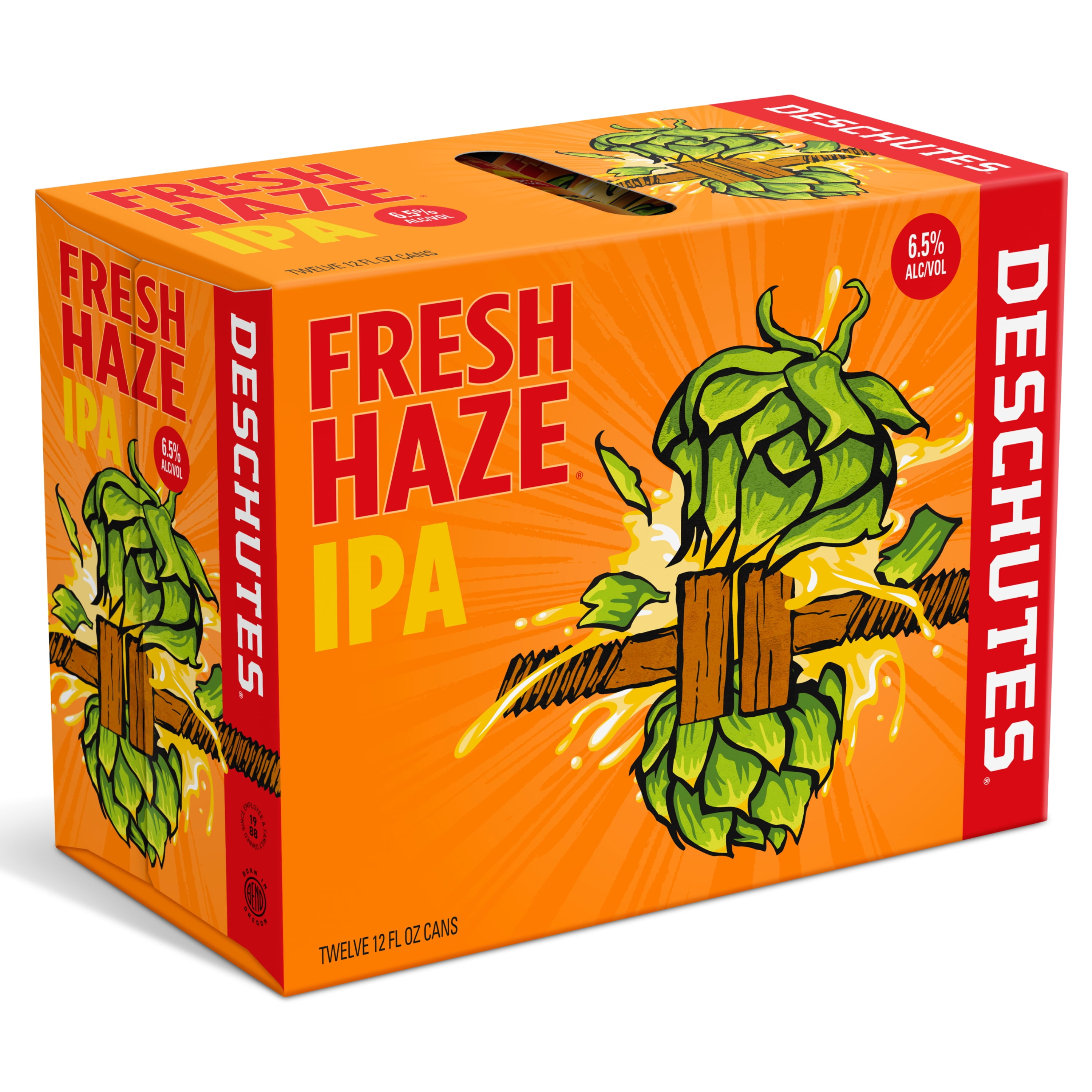 Deschutes Fresh Haze Hazy IPA, Craft Beer, 12 Pack, 12 fl oz Aluminum Cans, 6.5% ABV