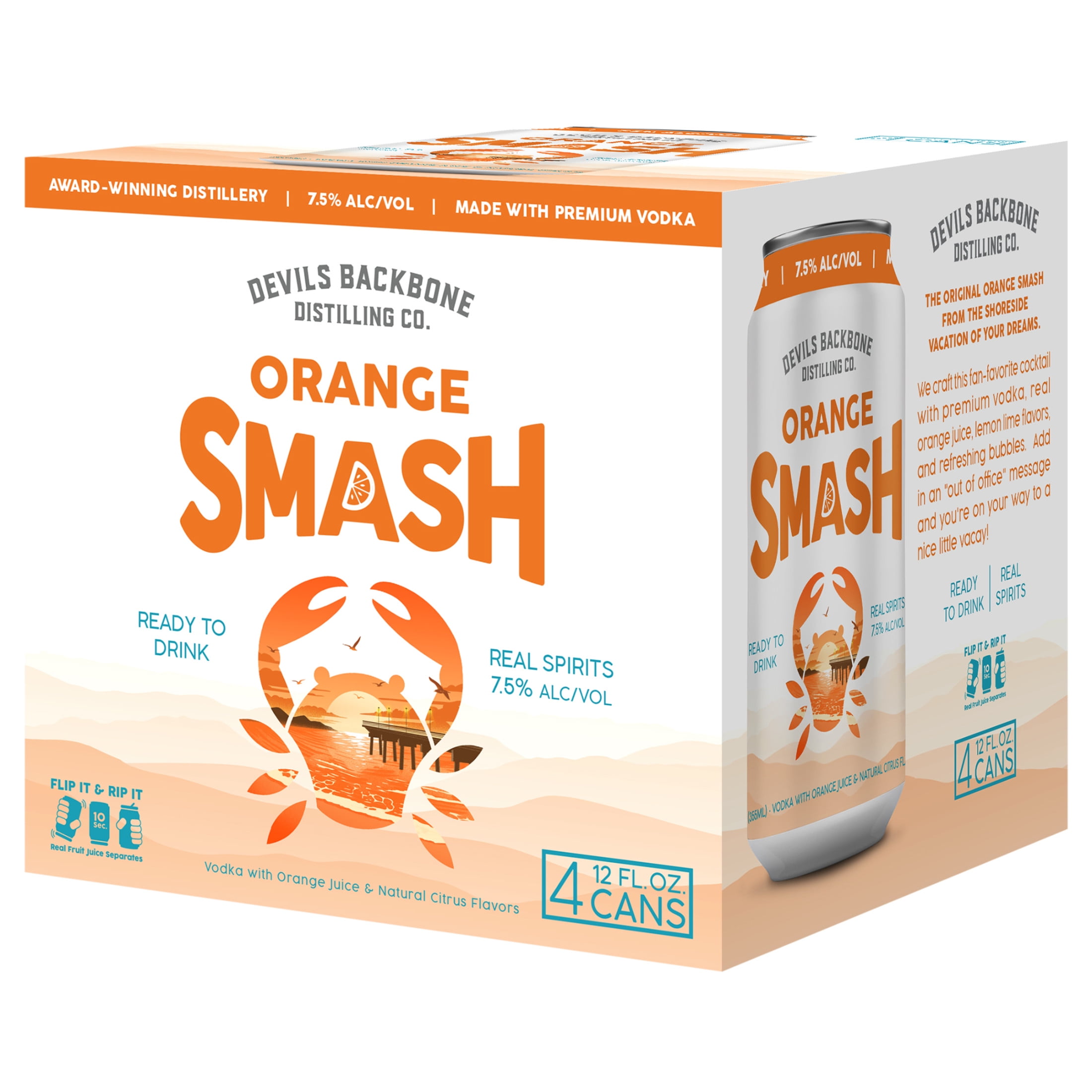 Devil's Backbone Devils Craft Cocktail Orange Smash 4 pack, 12 fl oz Aluminum Cans, 7.5% ABV