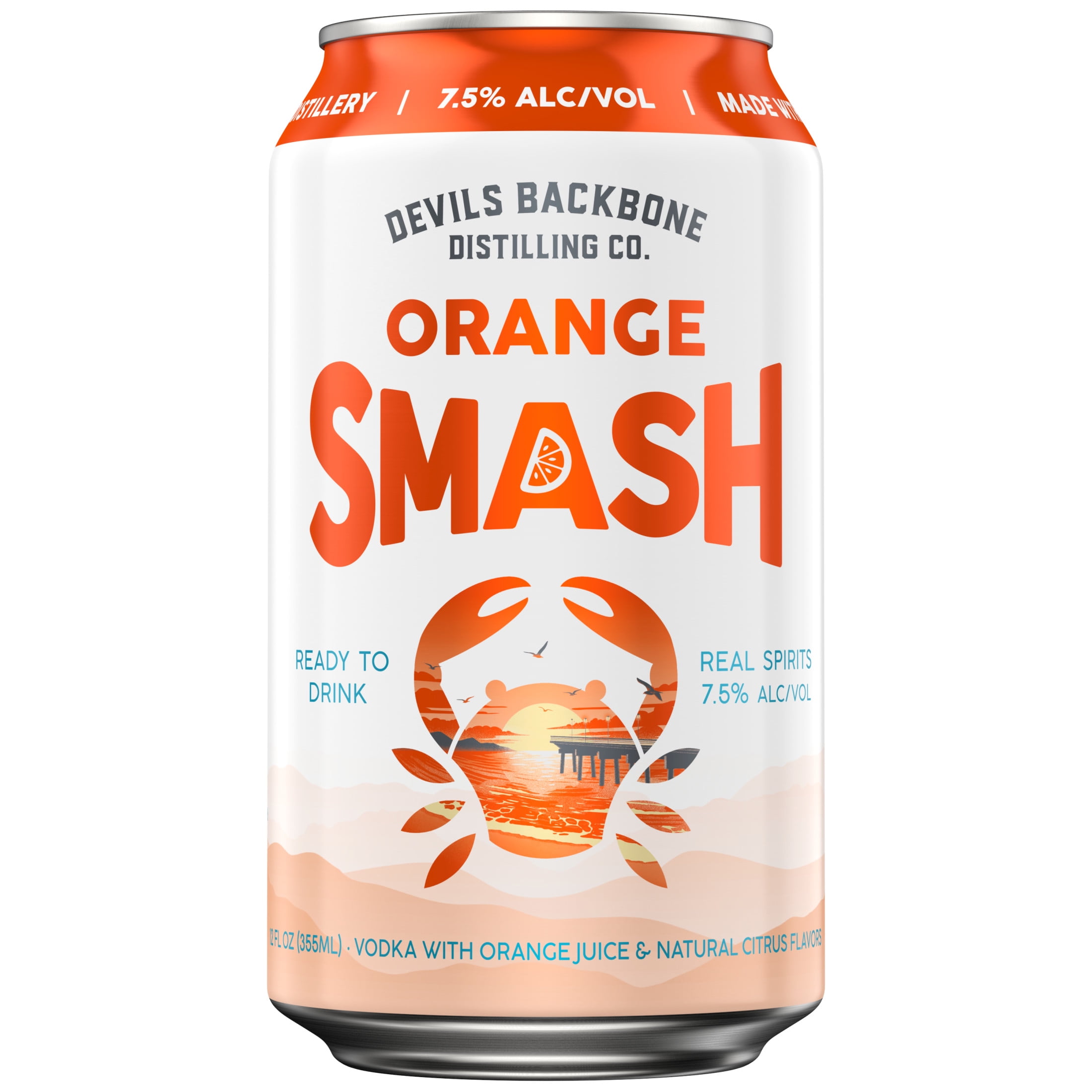 Devils Backbone Distilling Company Orange Smash, 8 pack 12 Fl Oz Aluminum Cans, 7.5% ABV