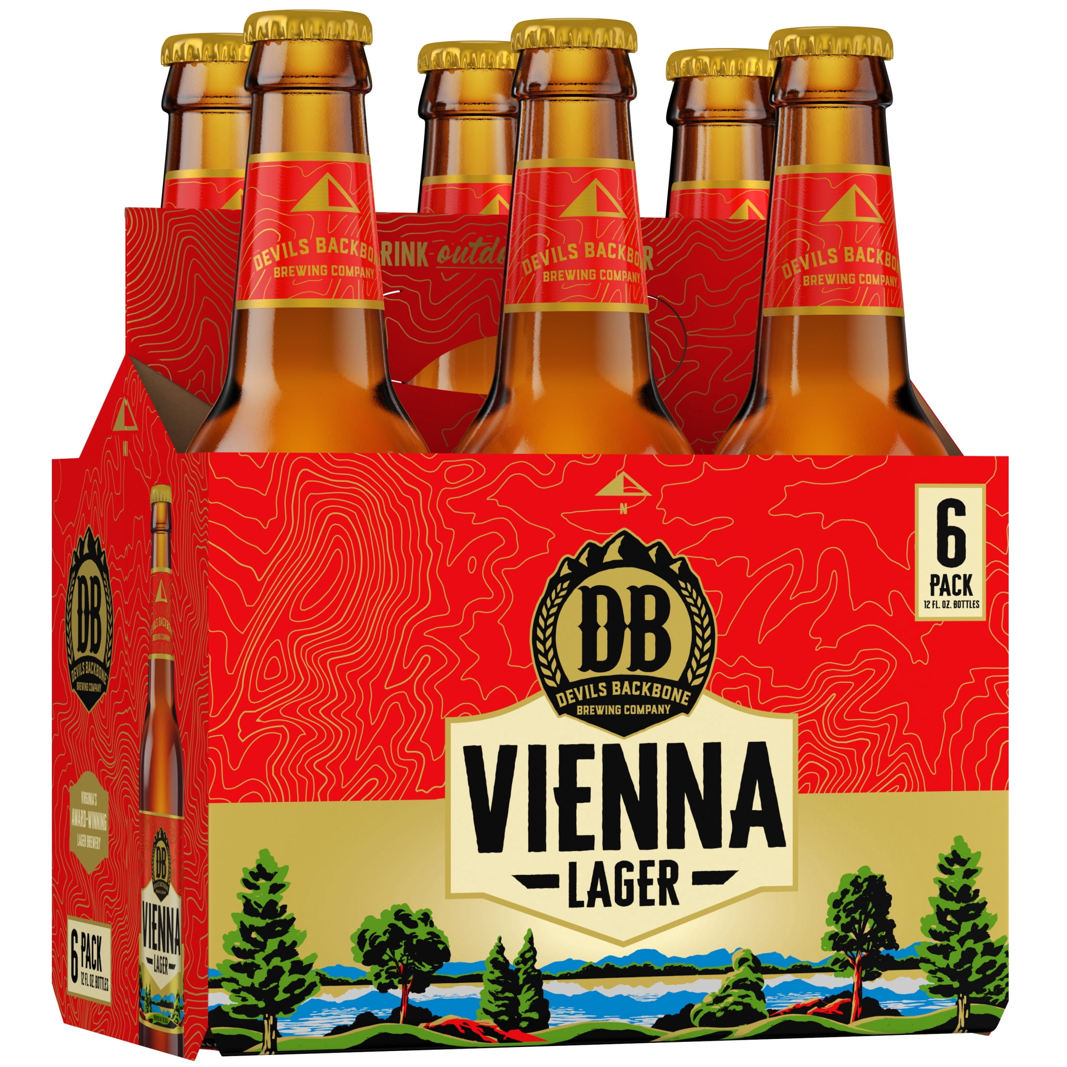 Devils Backbone Vienna Lager Craft Beer, Vienna Lager, 6 pack, 12 fl oz Glass Bottles, 5.2% ABV