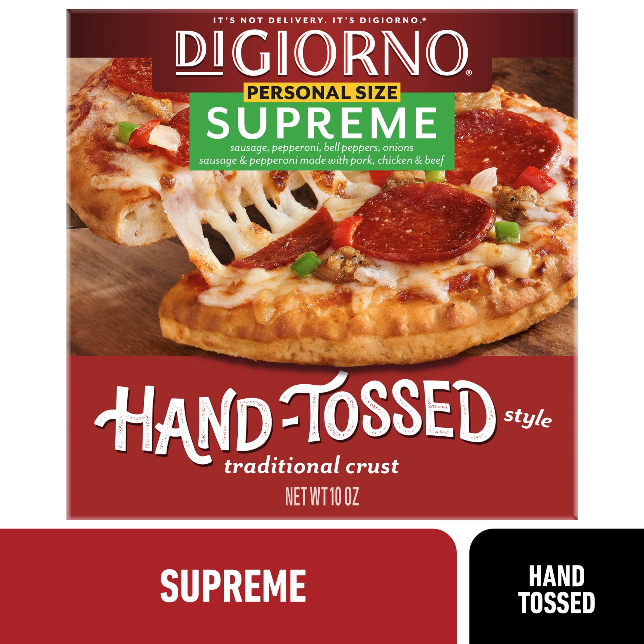 DiGiorno Frozen Personal Pizza Hand-Tossed Crust Supreme Pizza, 10 oz