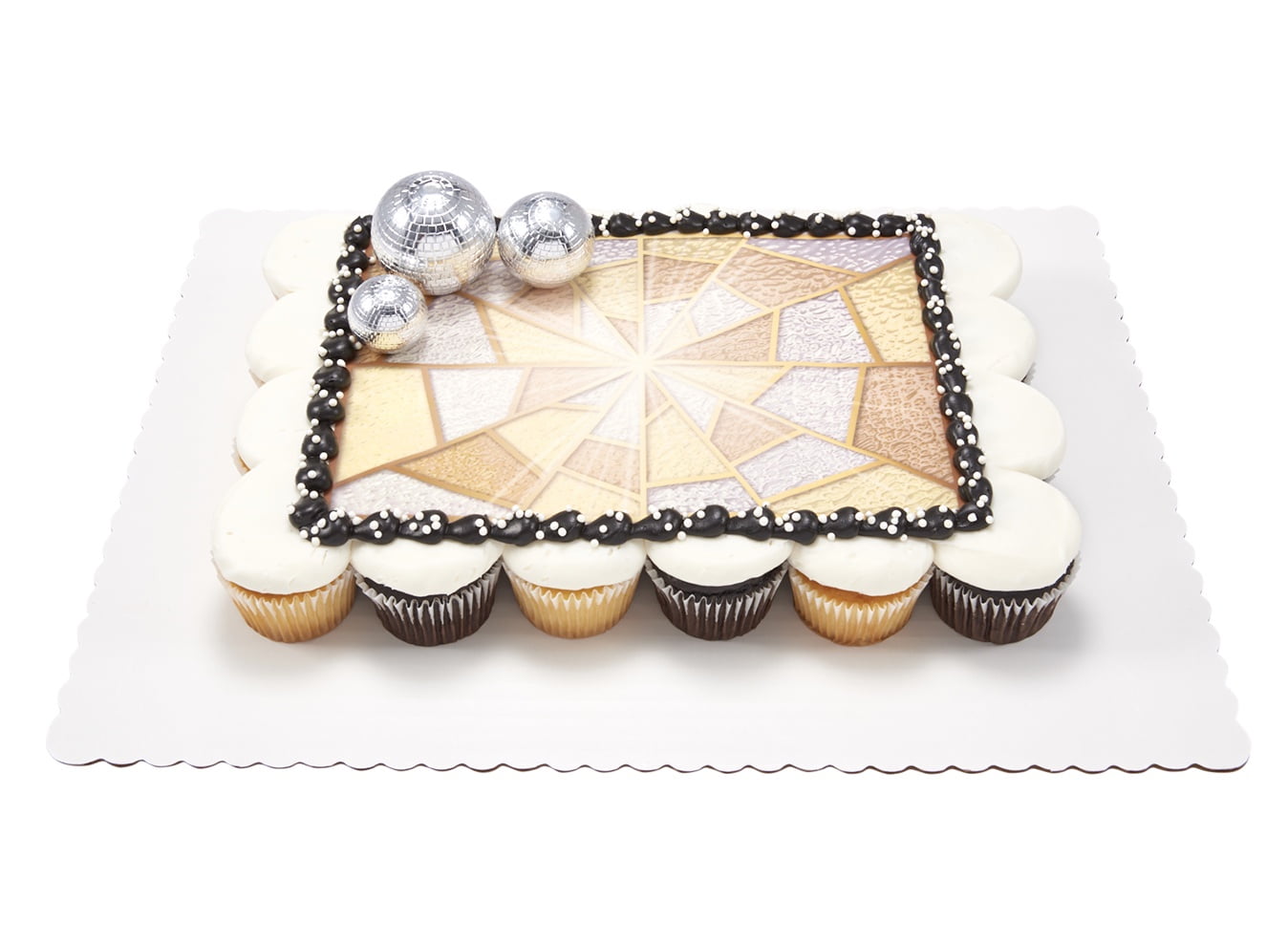Disco-Metallic Cupcake Cake