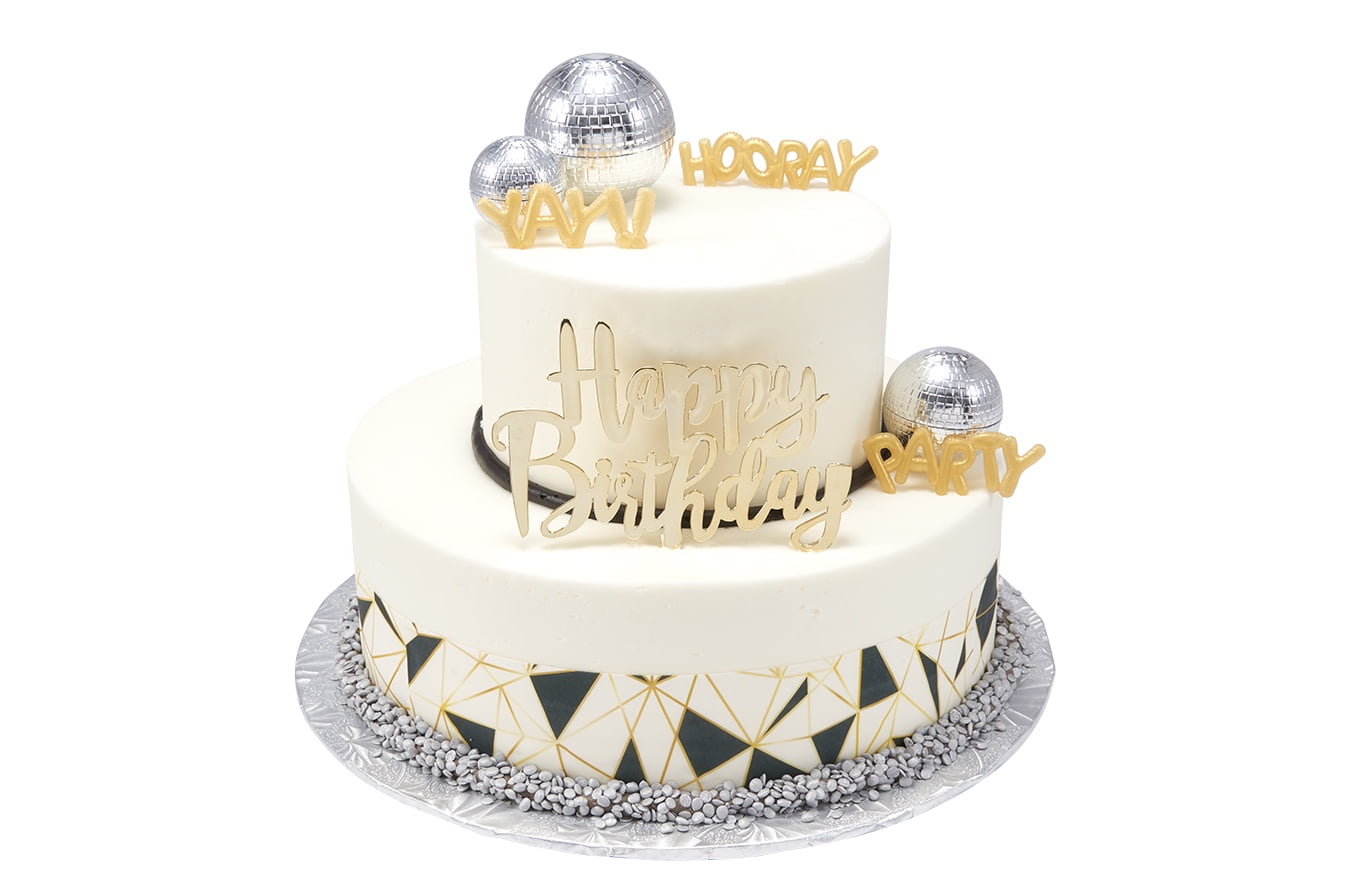 Disco-Metallic Two Tier Cake