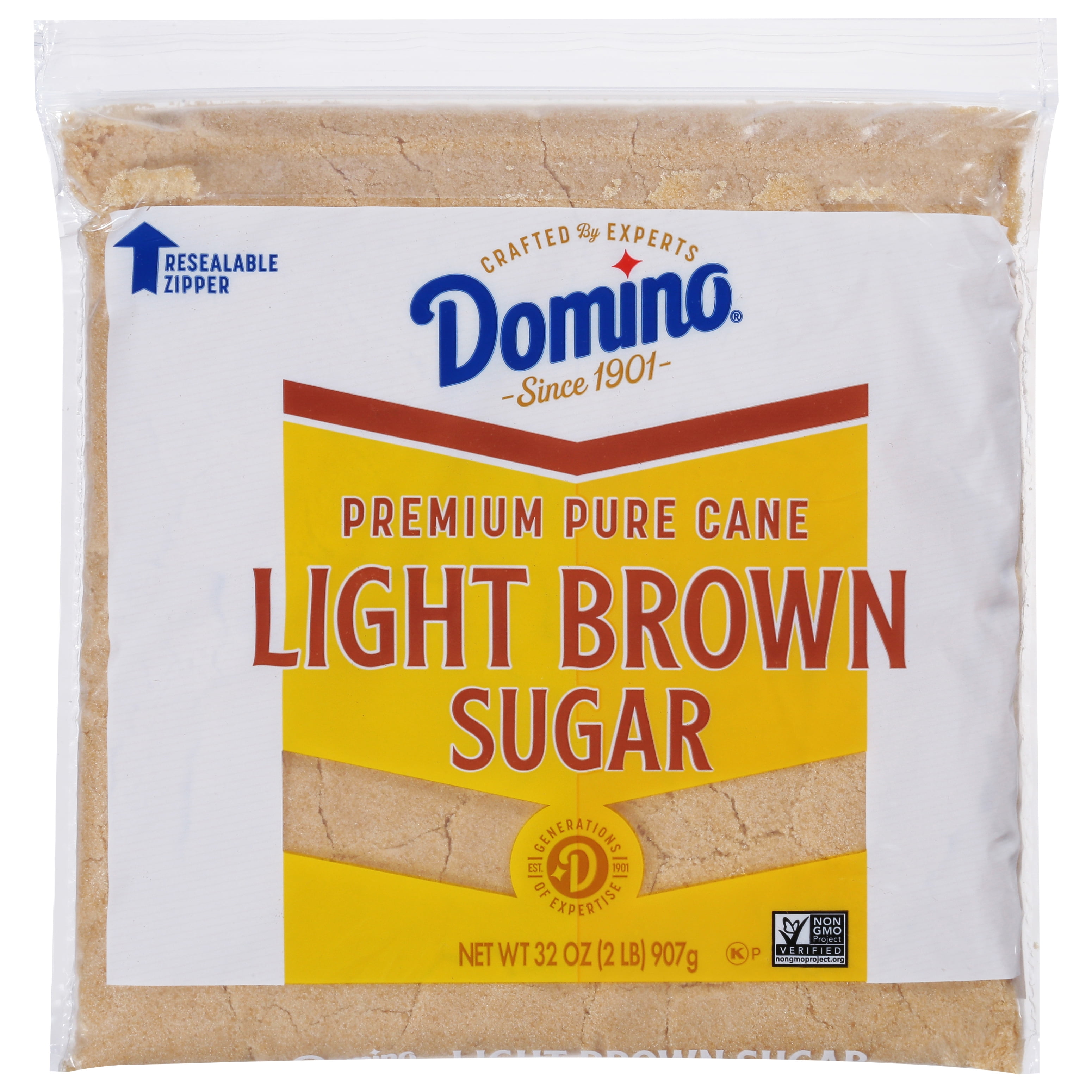 Domino Premium Pure Cane Light Brown Sugar 2 lb. Zipper-Pak