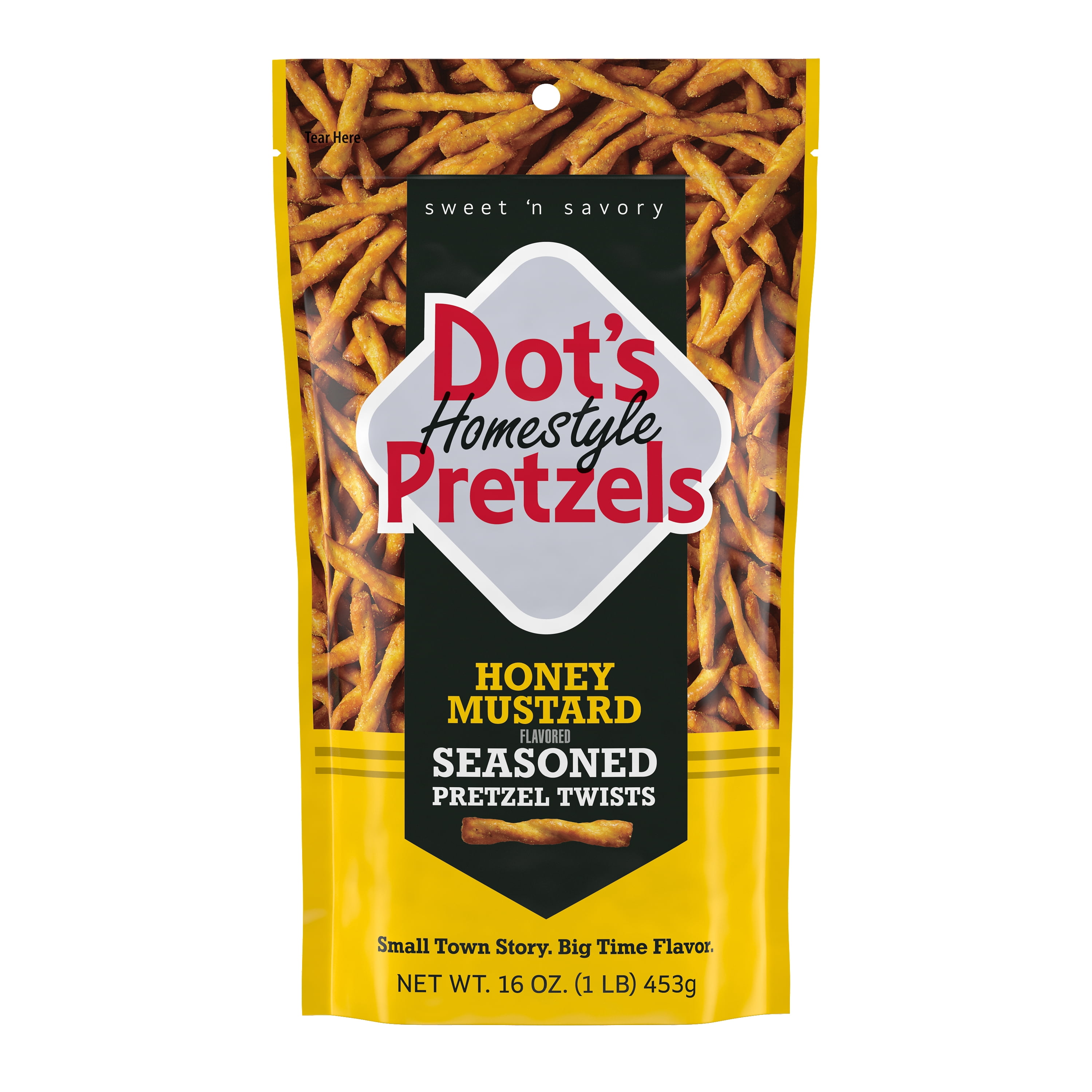 DOT'S Homestyle Pretzels Honey Mustard Flavored Seasoned Pretzel Twists Bag, 16 oz