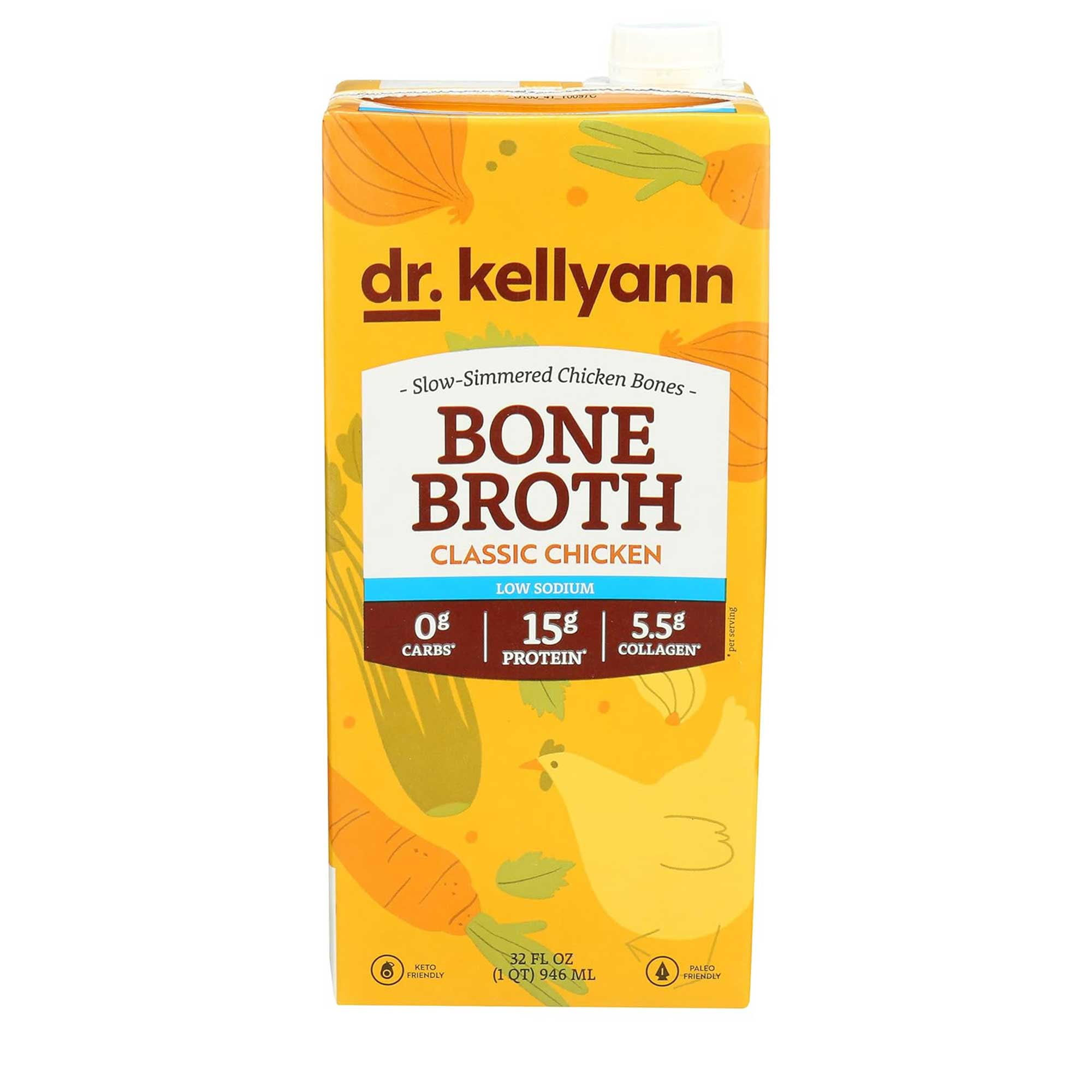 Dr. Kellyann Low Sodium Classic Chicken Bone Broth - 32 oz