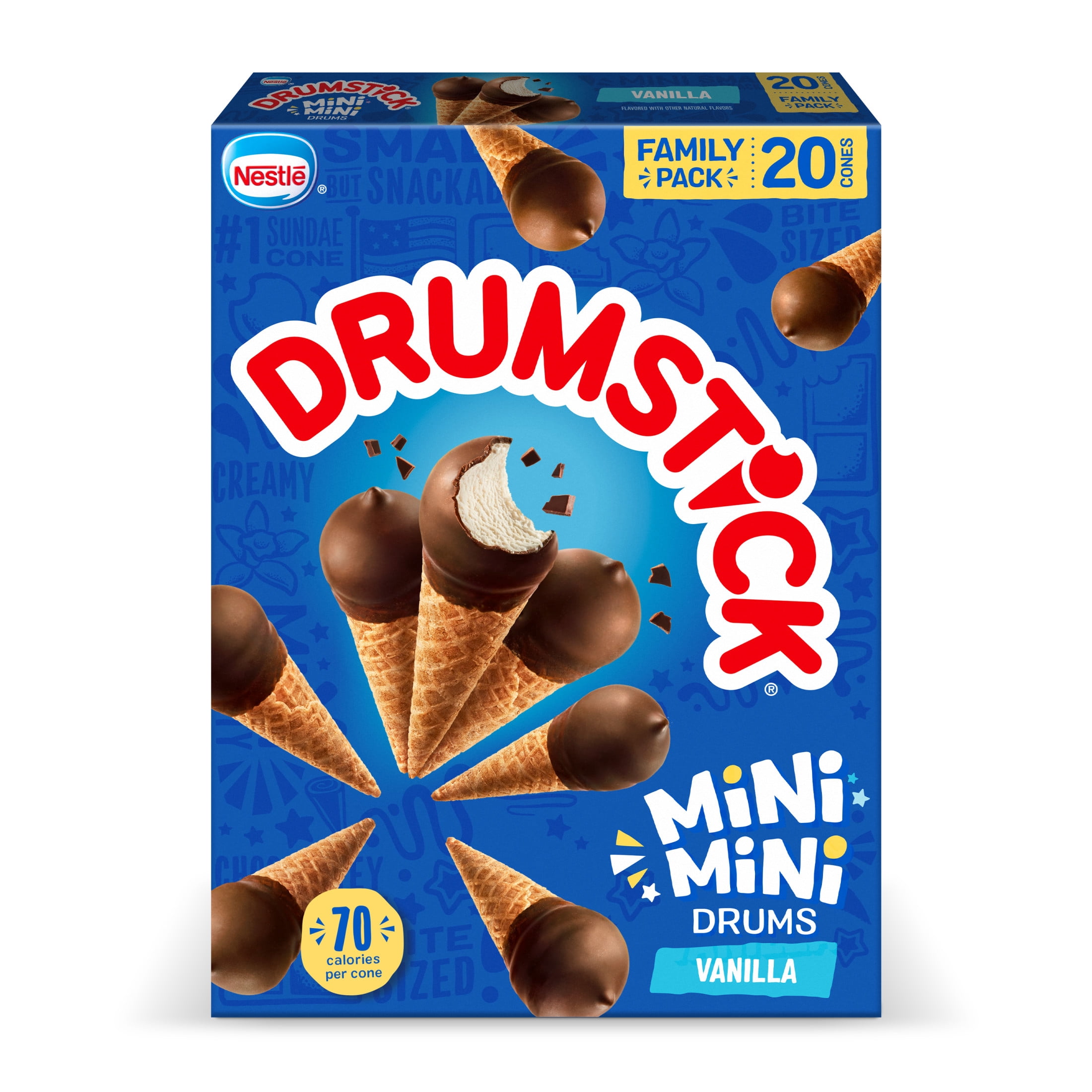 Drumstick Mini Mini Drums Vanilla Sundae Cones, 20 Count