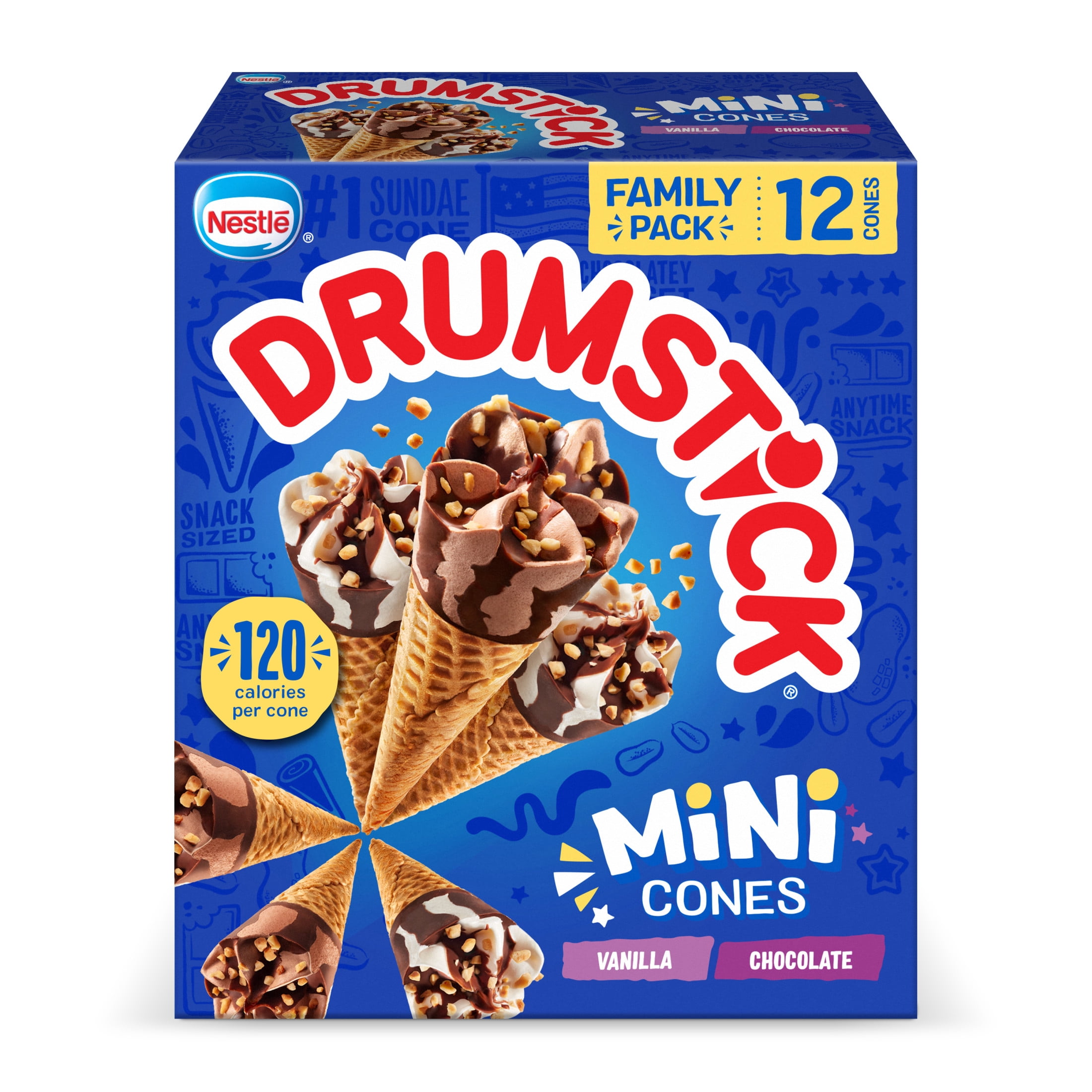 Nestle Drumstick Vanilla & Chocolate Mini Sundae Cones, 12 ct
