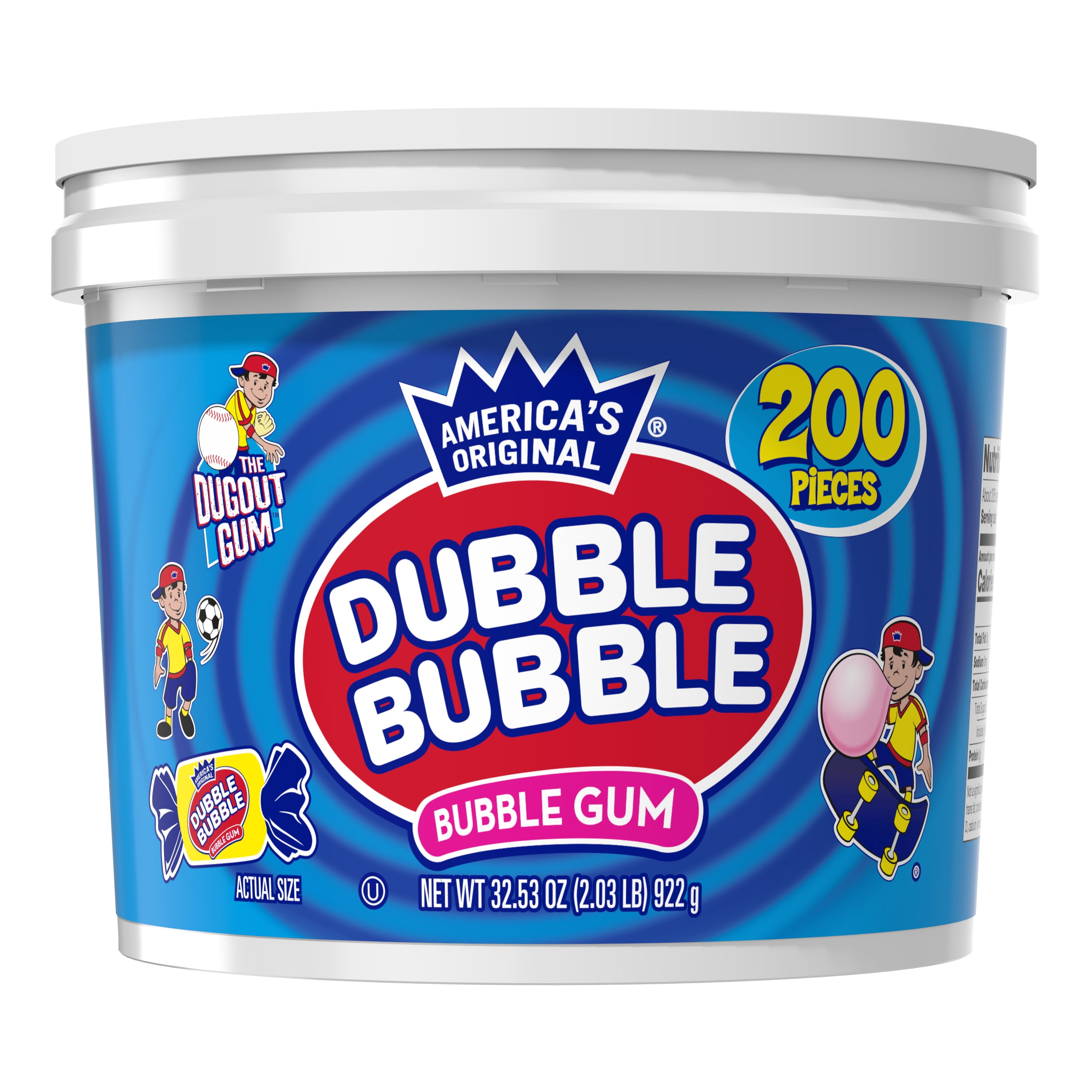Dubble Bubble Original Chewing Gum, 200 Count Tub