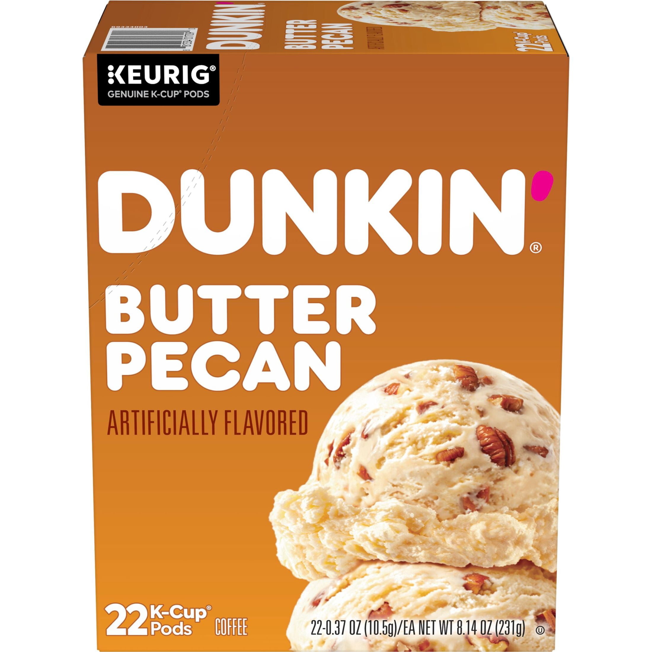 Dunkin Butter Pecan Artificially Flavored Coffee, 22 K Cup Pods