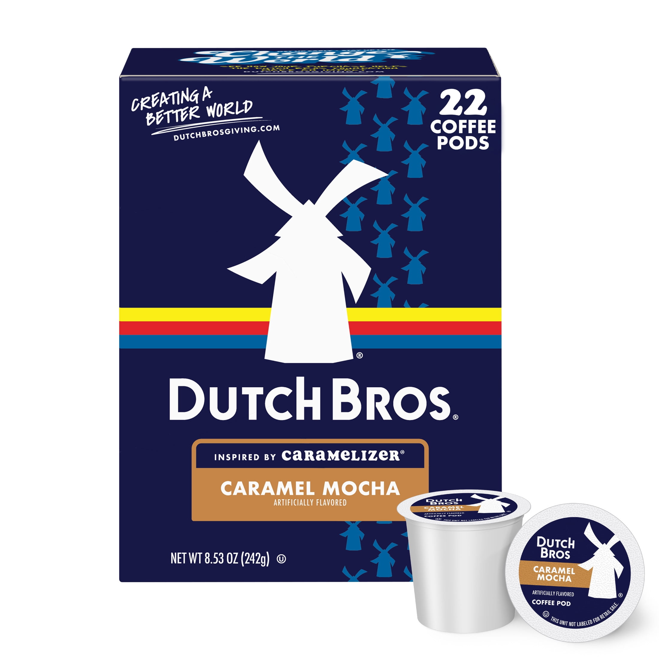 Dutch Bros Caramel Mocha Flavored Coffee Inspired by Caramelizer, 22 Count, Medium Roast, Single Serve Coffee Pods for Keurig K-Cup Brewers
