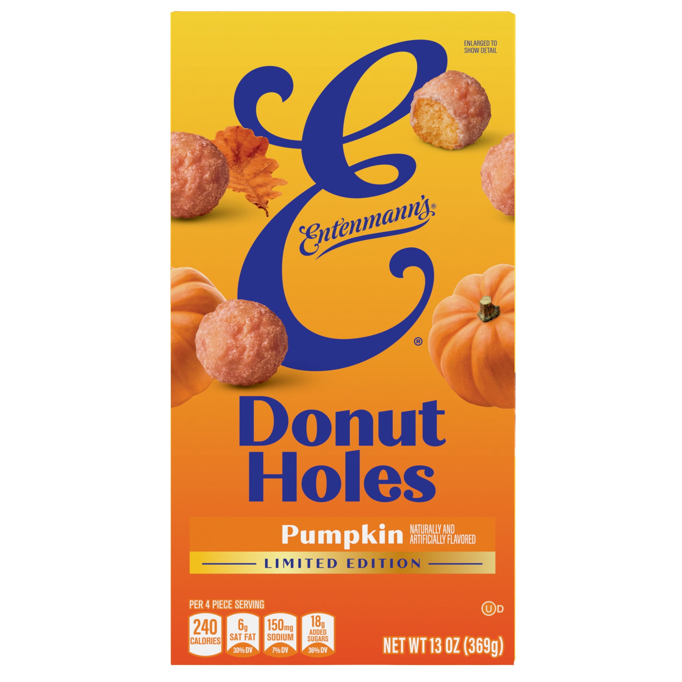 Entenmann's Pumpkin Donut Holes, 13 oz