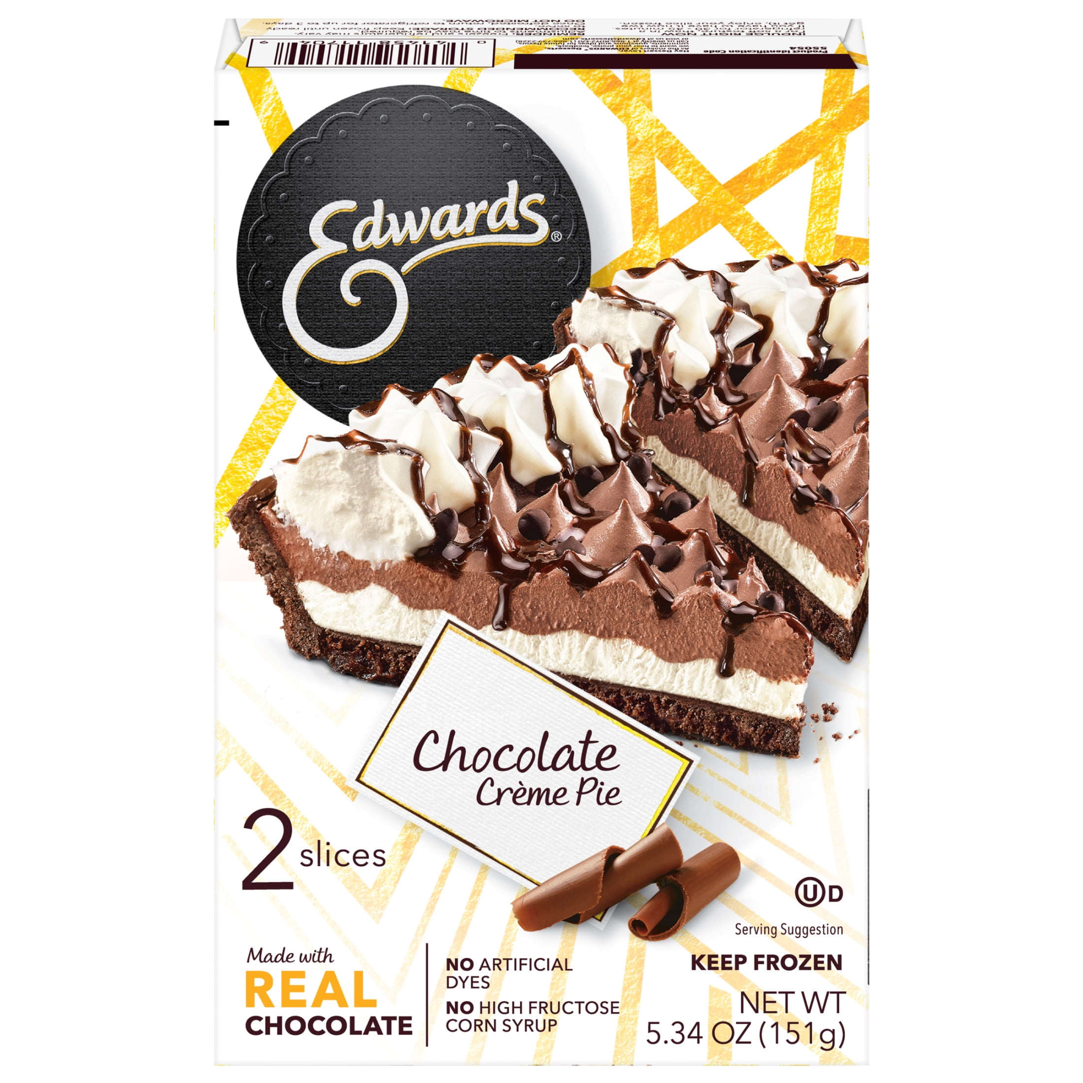 Edwards Frozen Chocolate Crme Dessert Pie Slices, 5.34 oz 2 Pack