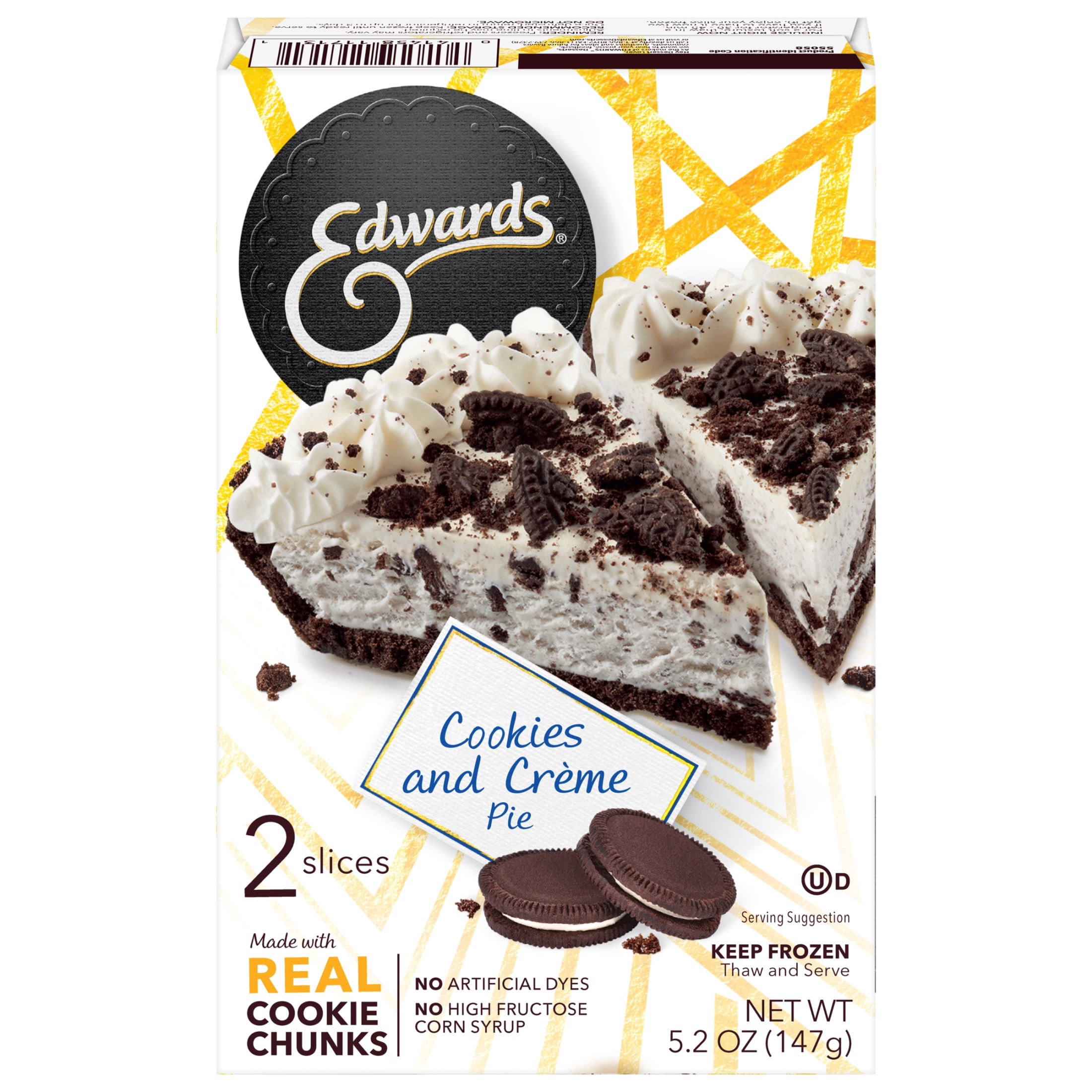 Edwards Frozen Cookies and Crme Dessert Pie Slices, 5.2 oz 2 Pack