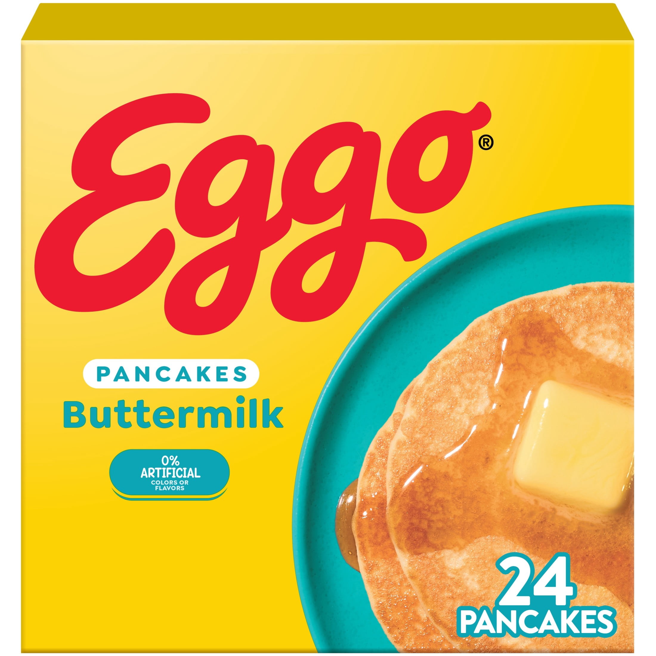 Eggo Buttermilk Pancakes, Breakfast Food, 29.6 oz, 24 Count (Frozen)