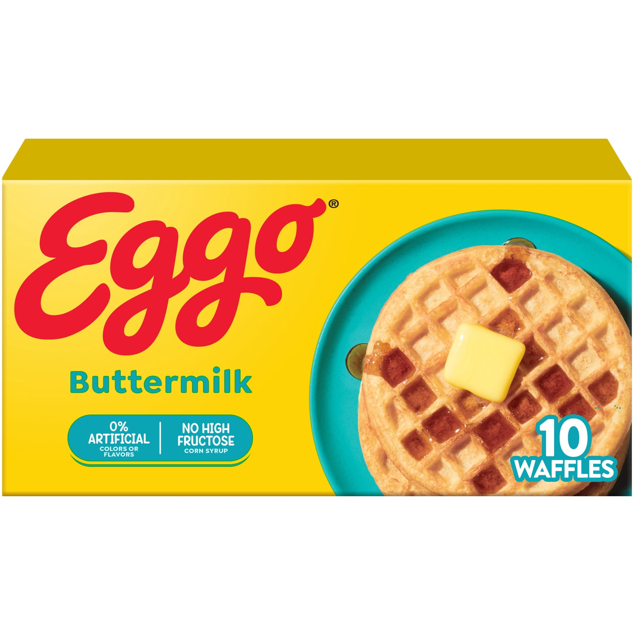 Eggo Buttermilk Waffles, Breakfast Food, 12.3 oz, 10 Count (Frozen)