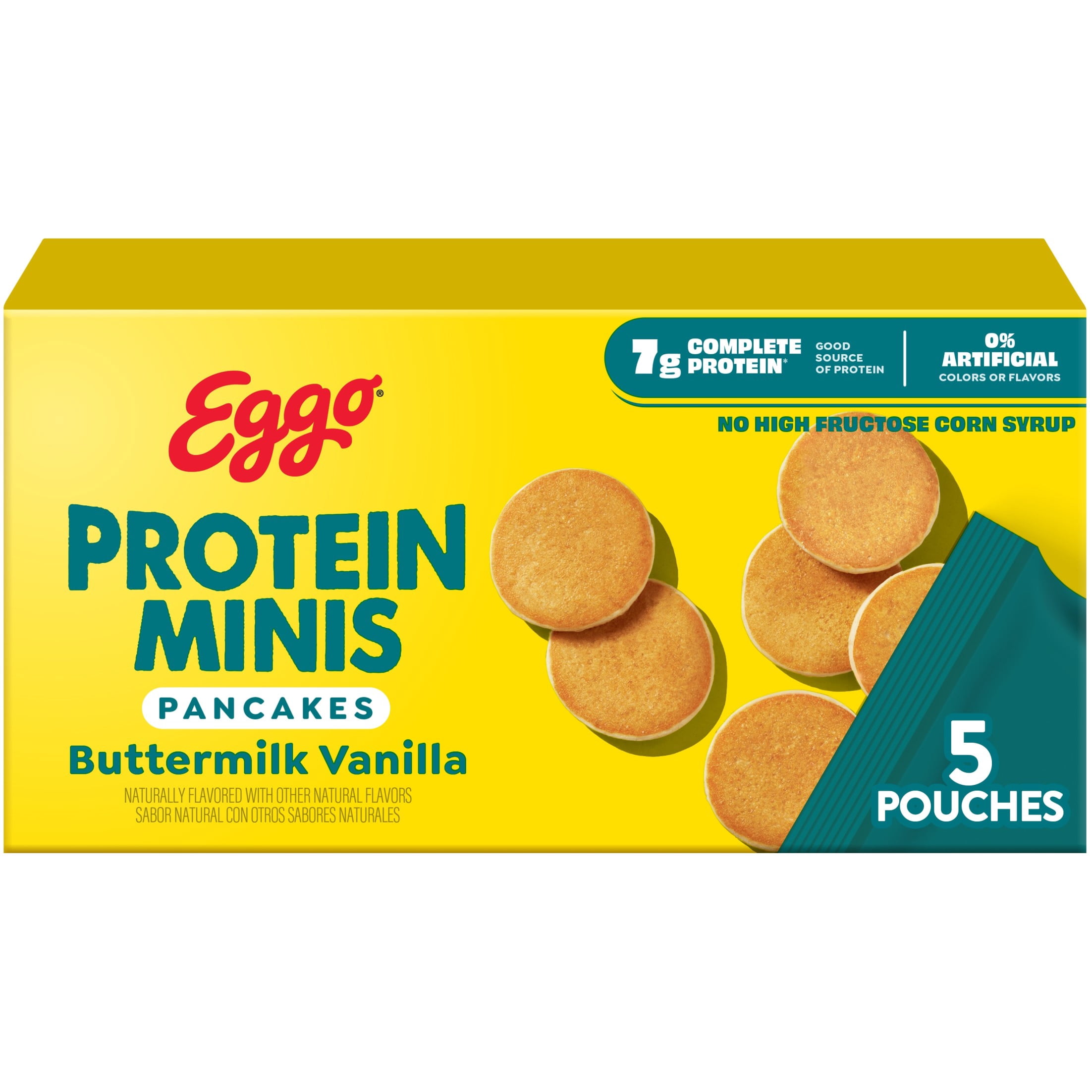 Eggo Protein Minis Buttermilk Vanilla Pancakes, Breakfast Food, 8.4 oz, 5 Count (Frozen)