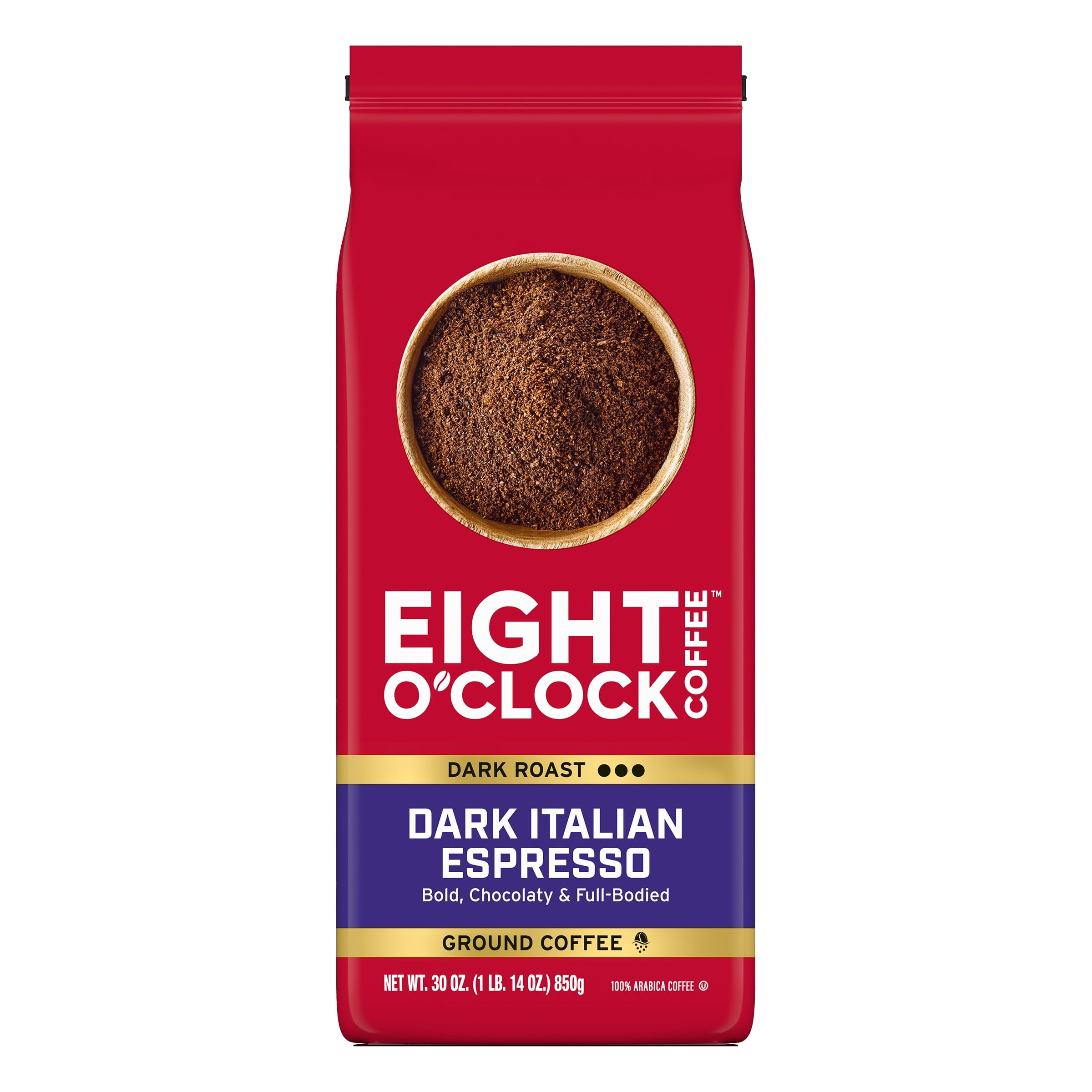 Eight O'Clock Dark Italian Espresso, Dark Roast, Ground Coffee 30oz