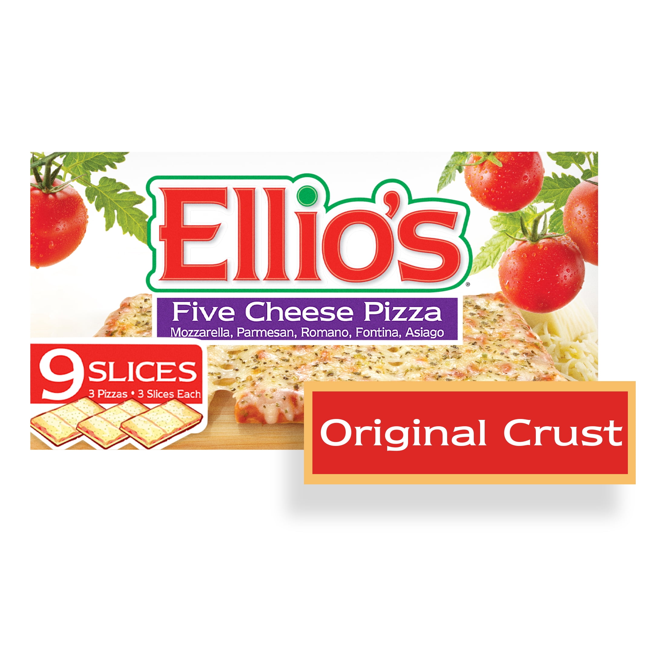 Ellio's Original Crust Five Cheese Pizza, 100% Real Cheese, Kid-Friendly, High Protein, Fast Cook Time, Ready in 6 Min in Air Fryer, Best Value Frozen Pizza, 18.3oz, 9 Count,