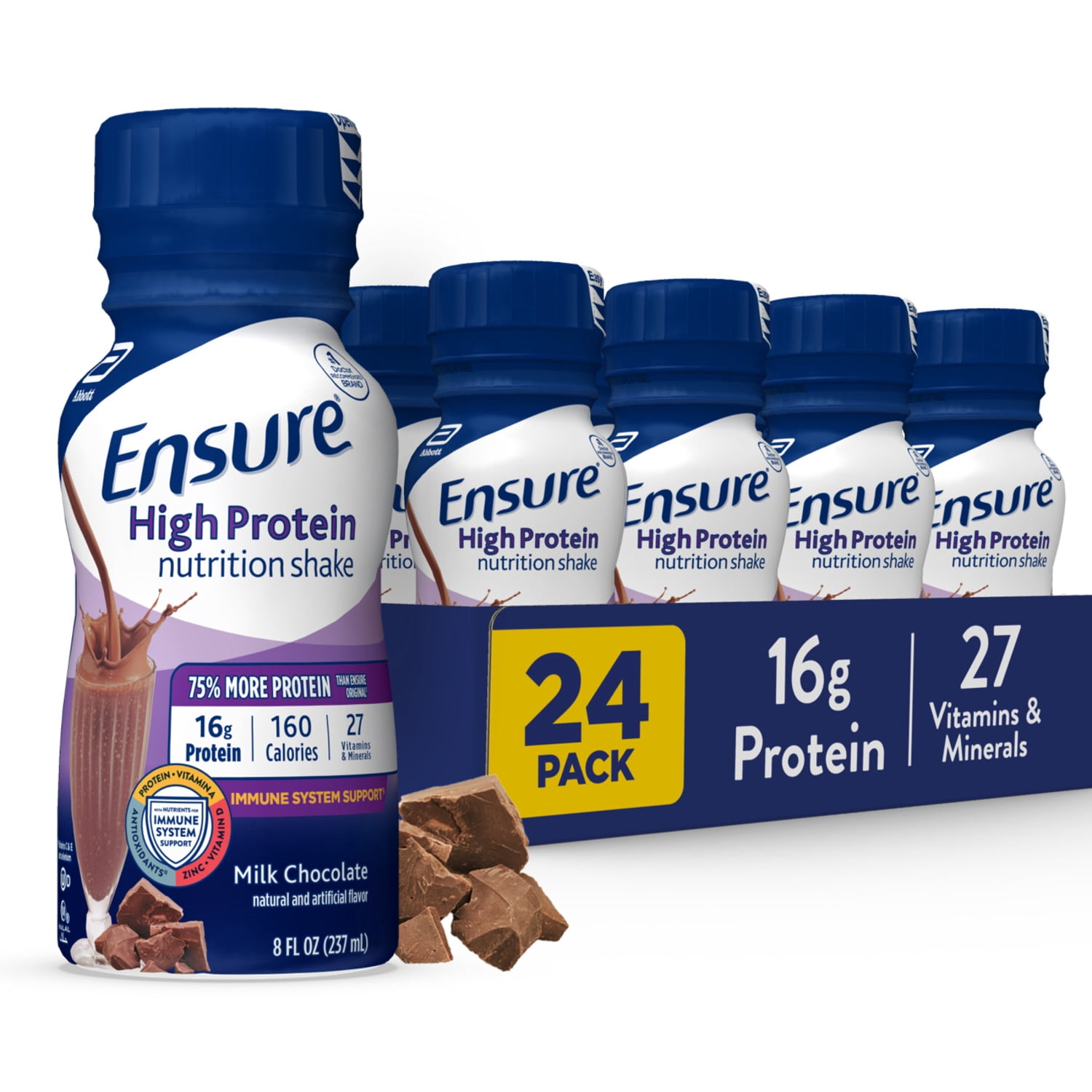 Ensure High Protein Nutrition Shake, Milk Chocolate, 8 fl oz, 24 Count