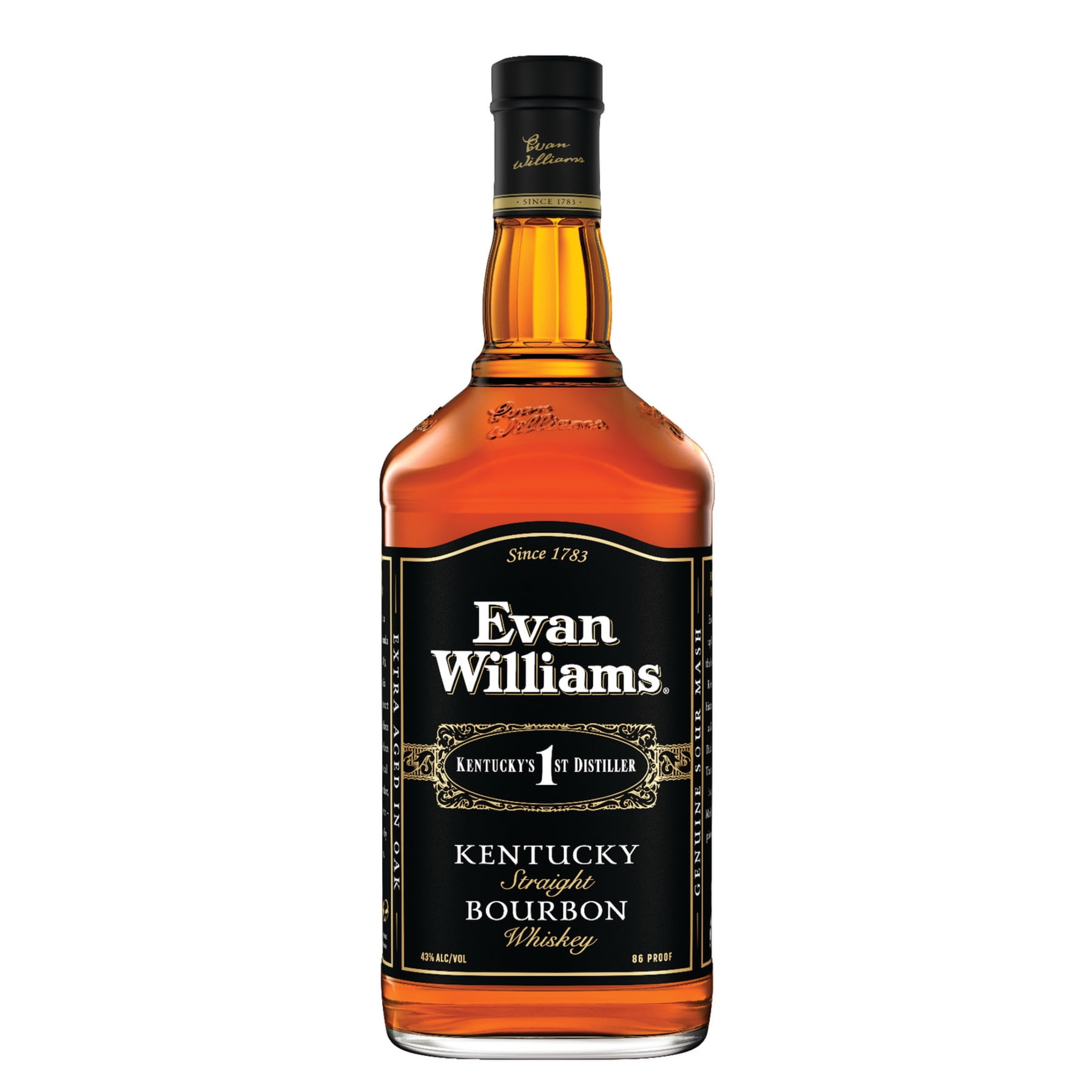 Evan Williams Black Label Straight Bourbon, 1.75 L Bottle, 43.0% ABV