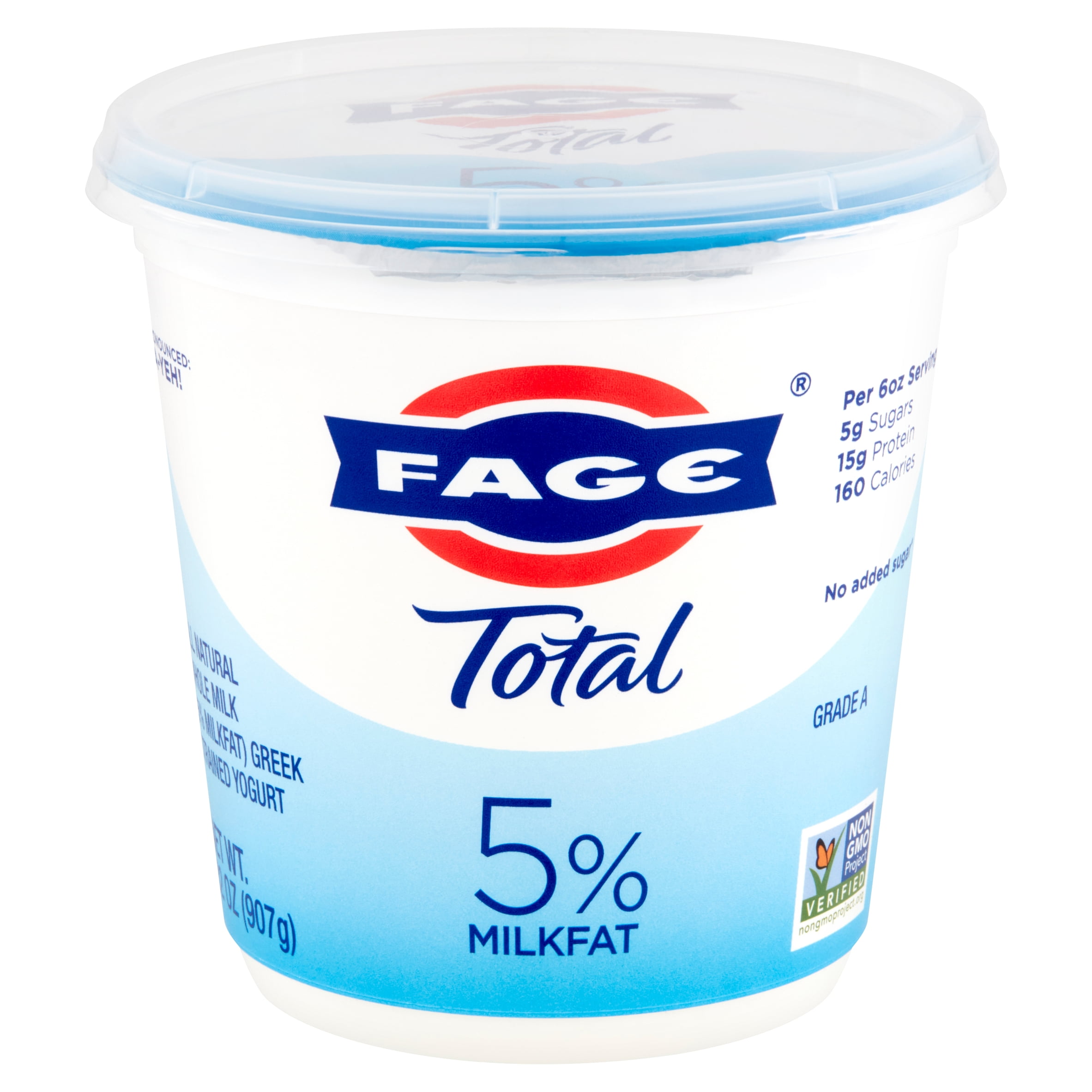 FAGE Total All Natural Whole Milk Plain Greek Strained Yogurt, 32 oz