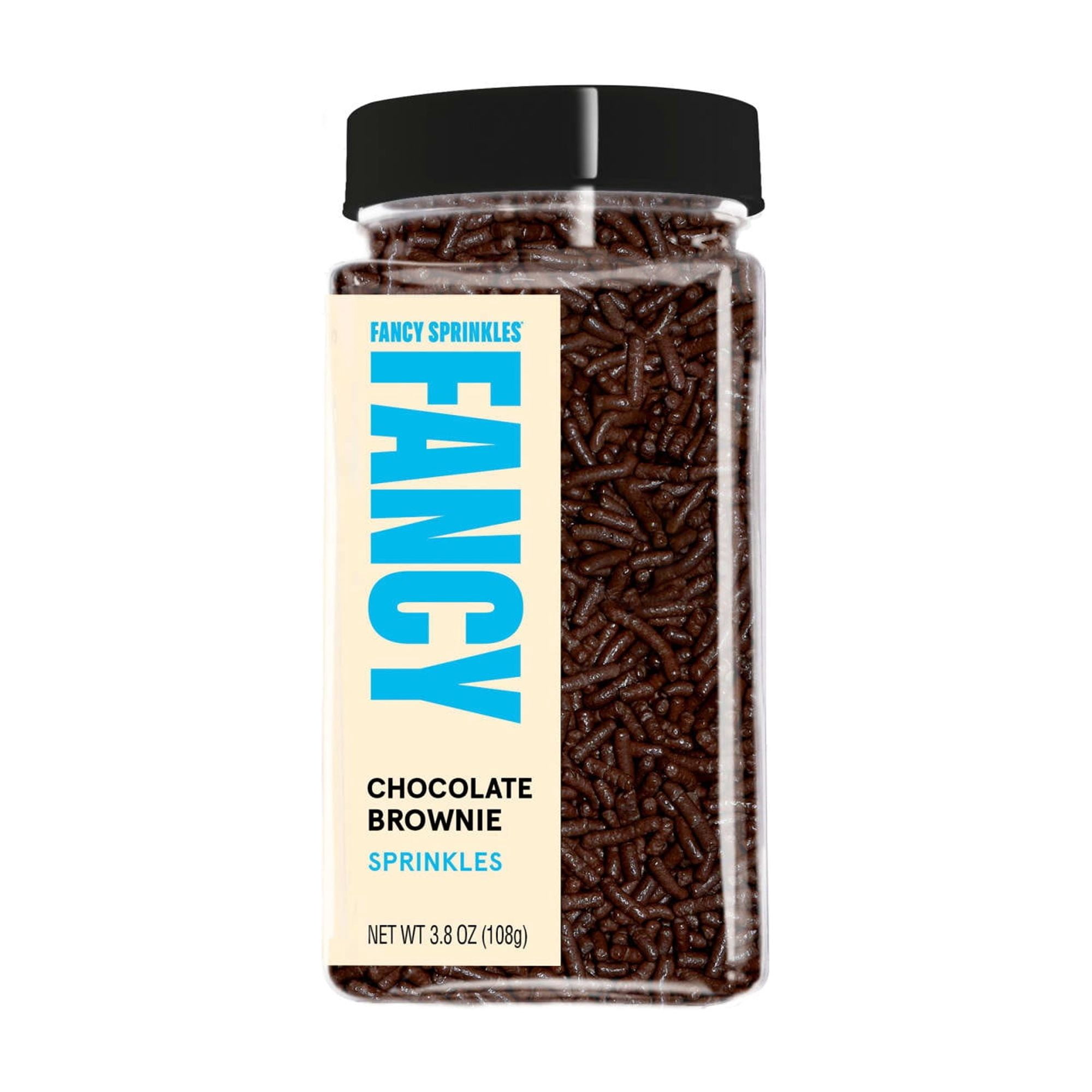 Fancy Sprinkles Chocolate Brownie Crunchy Jimmies, Dessert Sprinkles, 3.8 oz