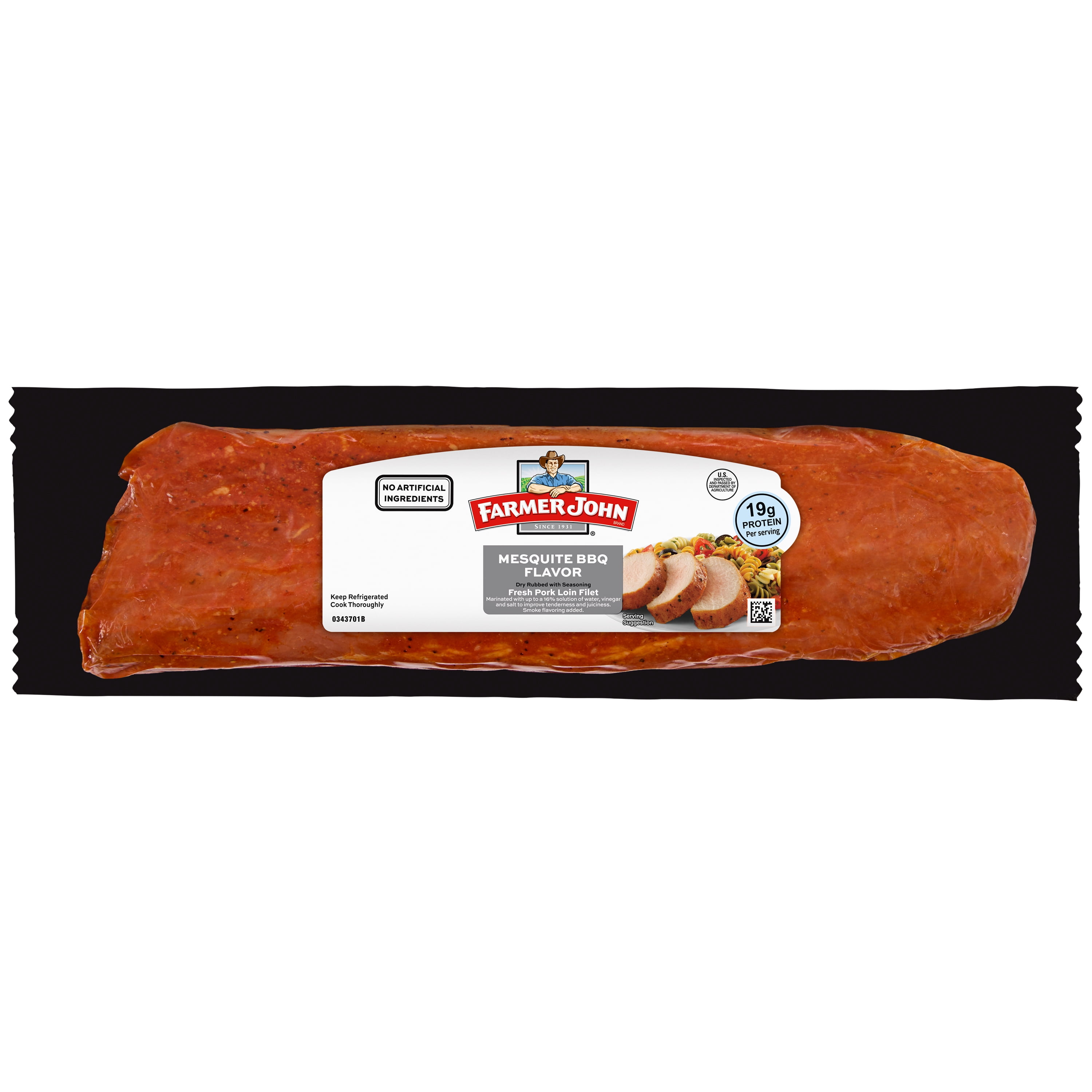 Farmer John Mesquite BBQ Seasoned Pork Loin Filet, 1-2.5 lbs.