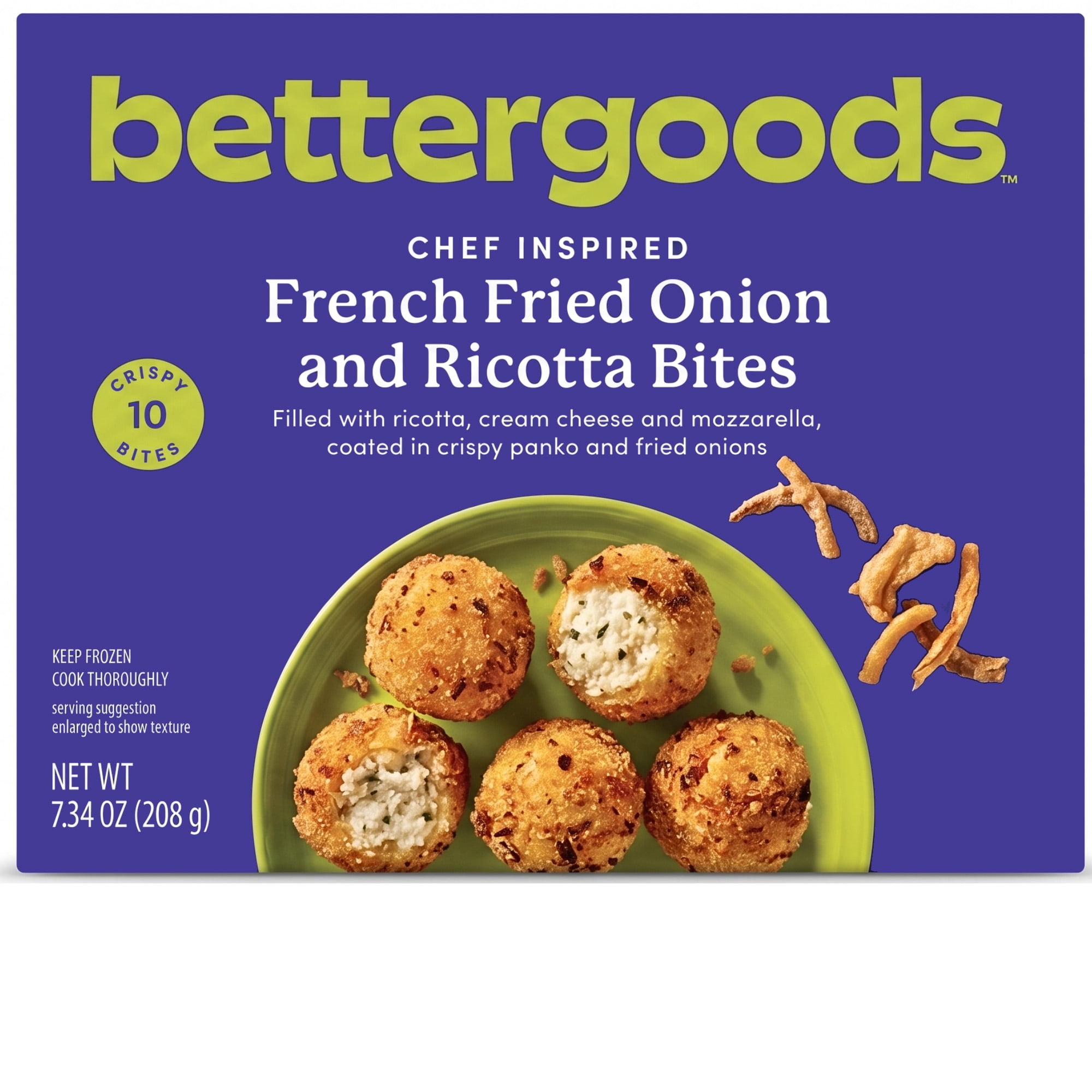 bettergoods Frozen French Fried Onion & Ricotta Cheese Bites, 10 Count, 7.34 oz
