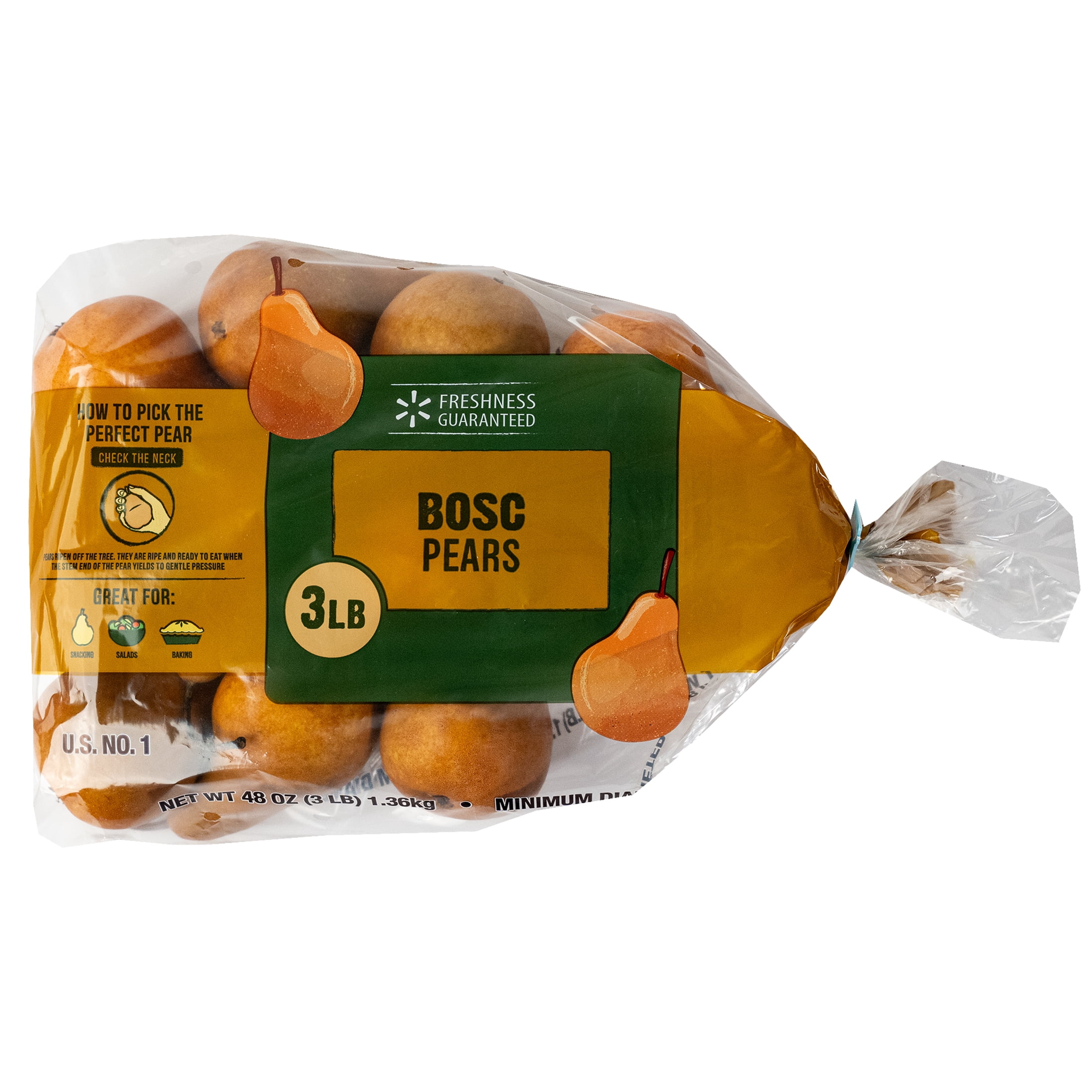 Fresh Bosc Pears, 3 lb Bag