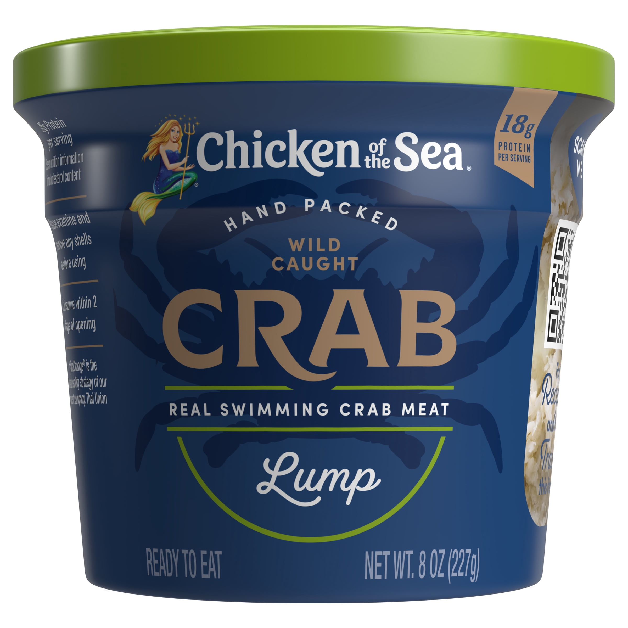 Fresh Chicken of the Sea Pasteurized Crab Meat Lump, 8 oz Plastic Cup Refrigerated, Contains Shellfish