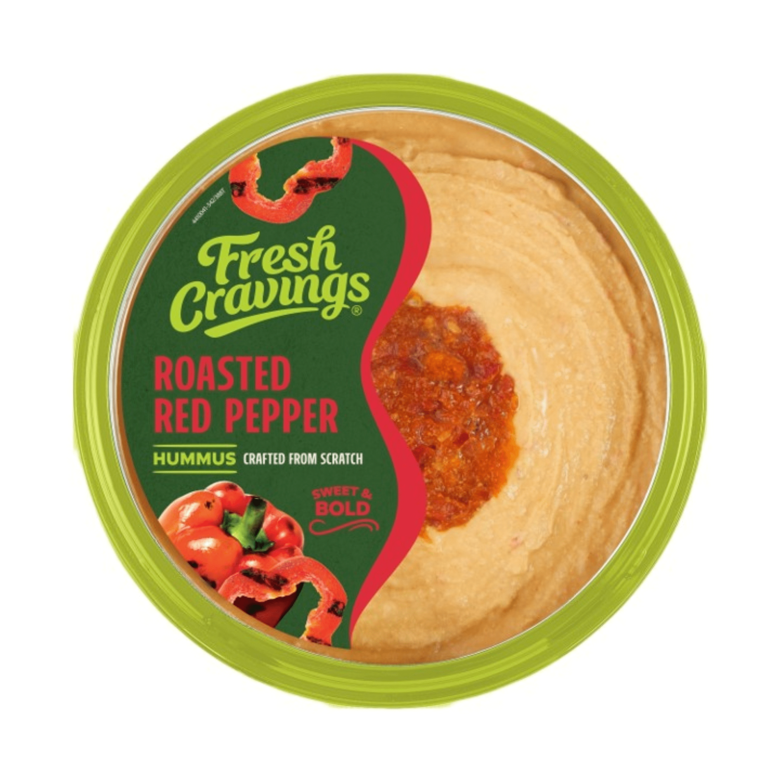 Fresh Cravings Roasted Red Pepper Hummus, 10 oz Tub, Gluten-Free, Vegan, Contains: Sesame