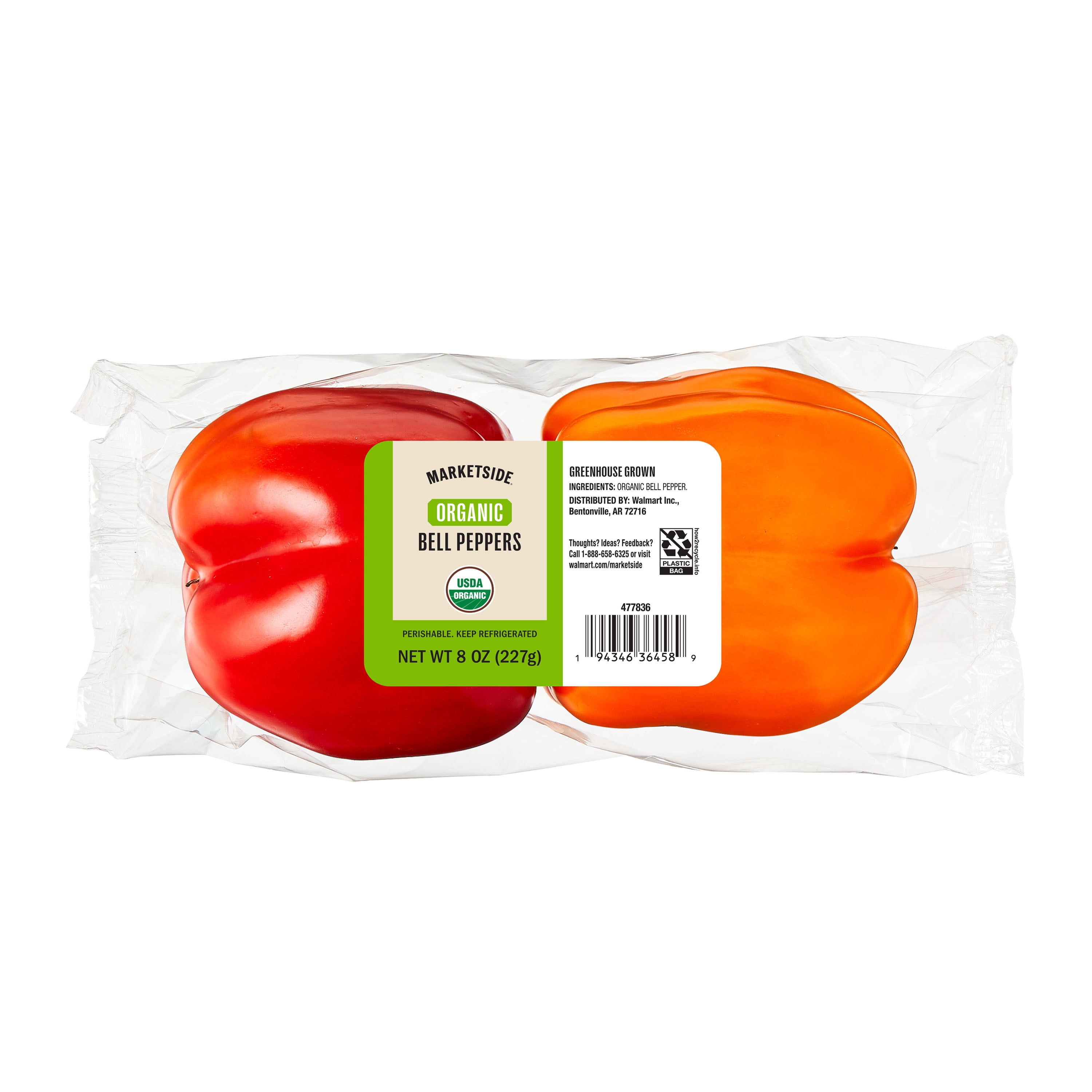 Marketside Organic Bell Peppers, 8 oz, 2 Count